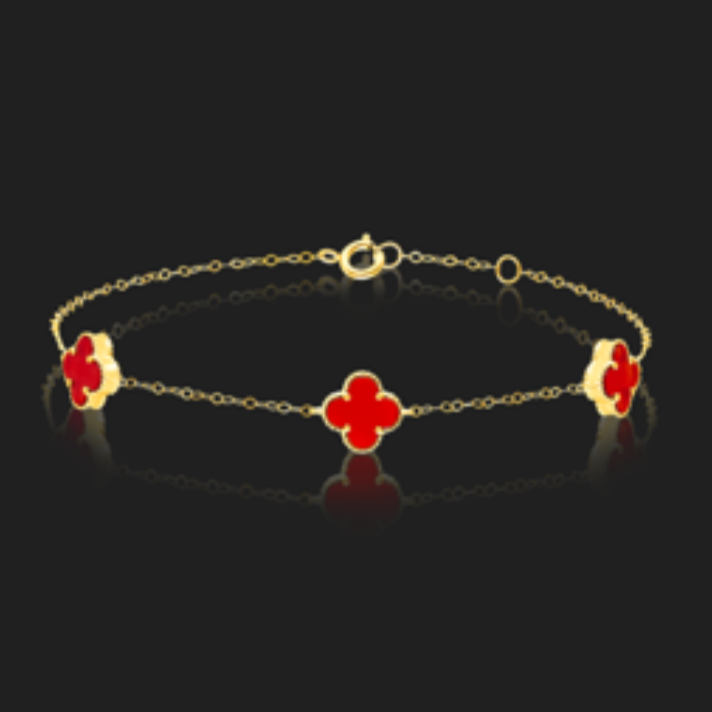 18K Pure Gold V.C Red Bracelet Talagold