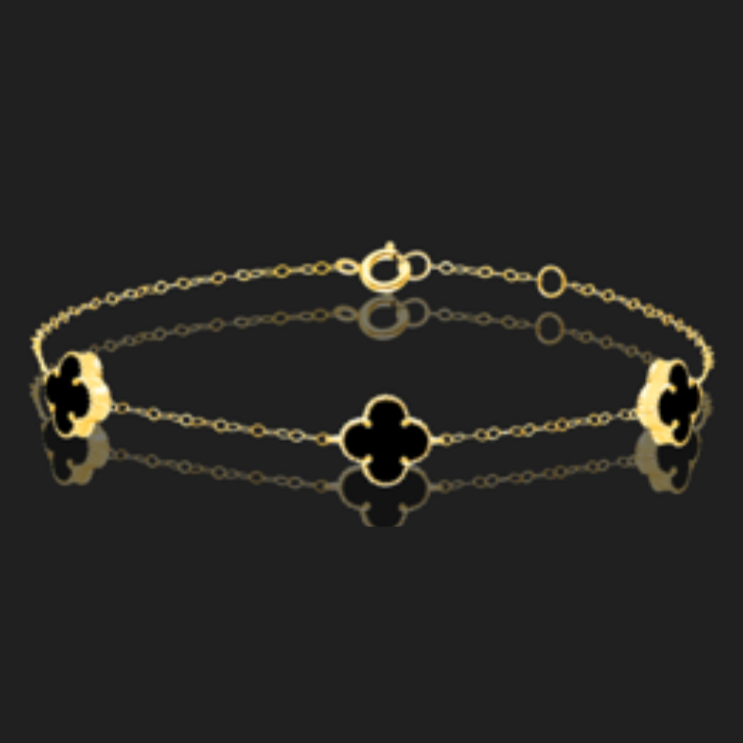 18K Pure Gold V.C Black Bracelet Talagold