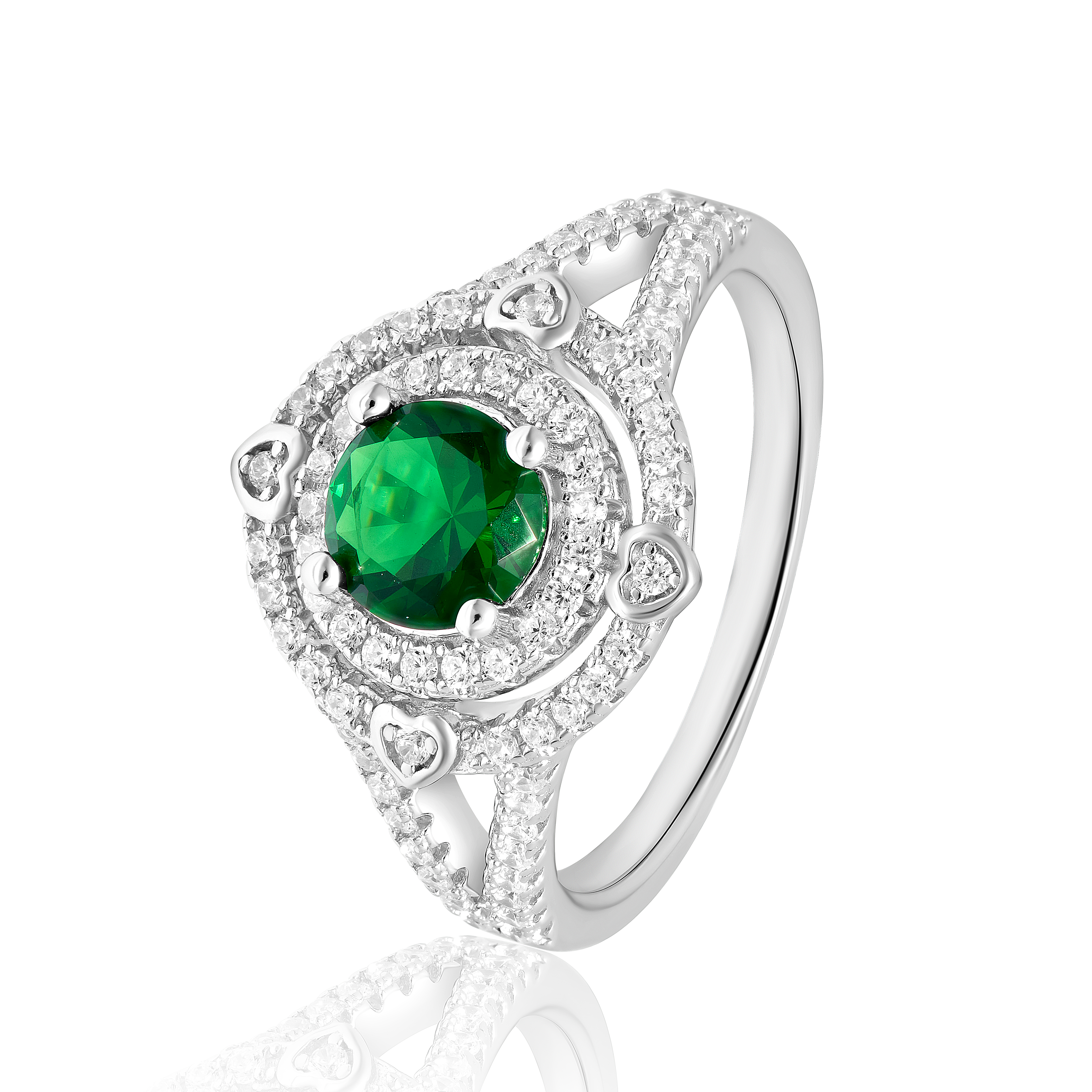 Real 925 Sterling Green Stone Silver Rings