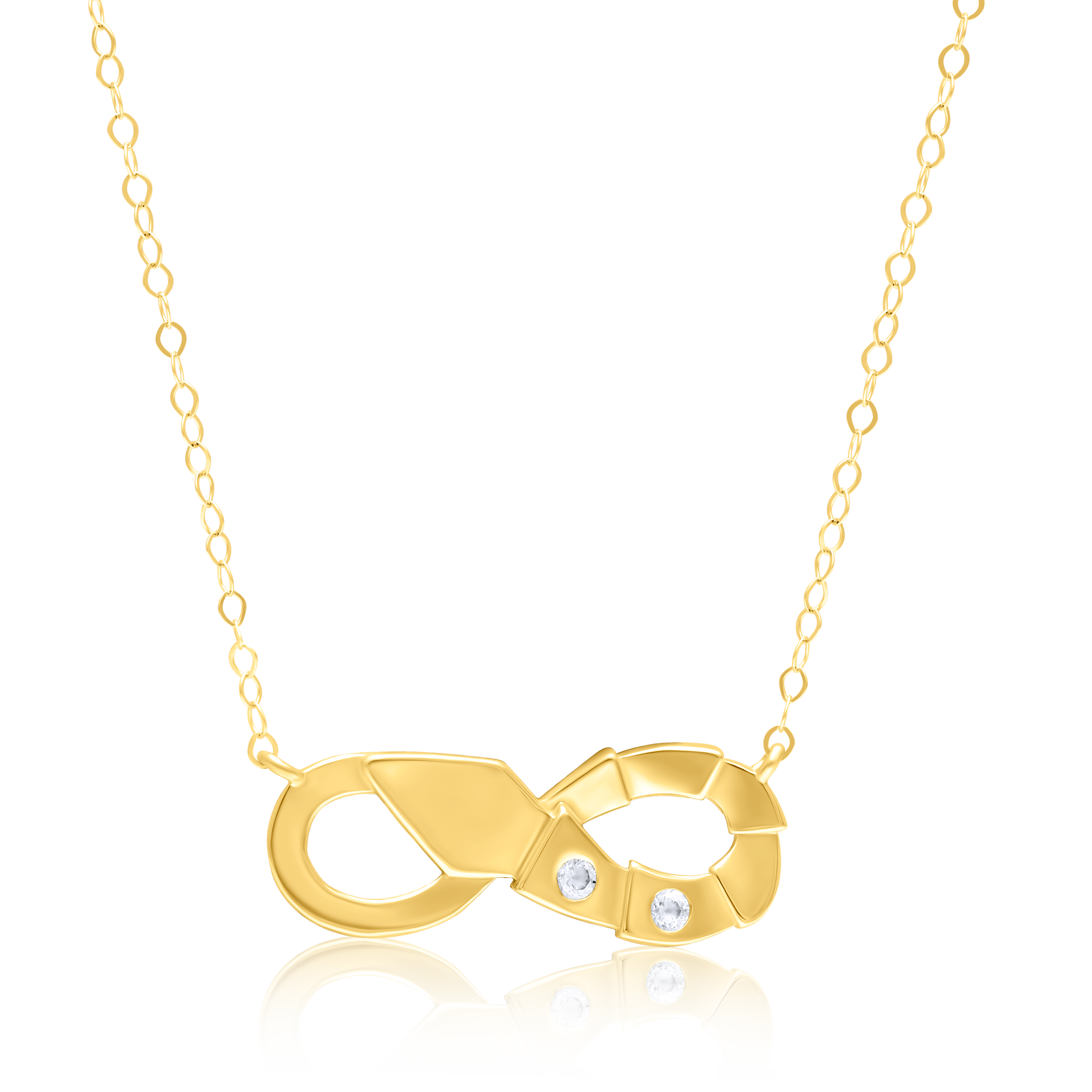 18K Pure Gold Infinity Stone Necklace