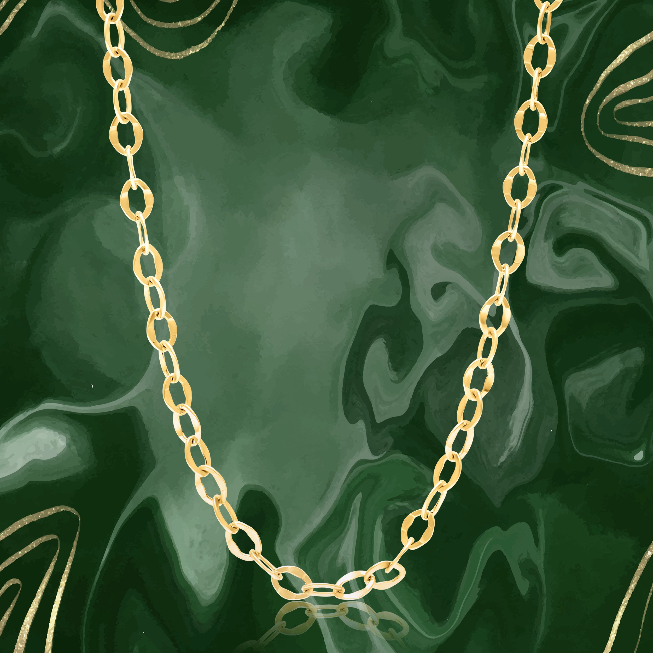 18K Pure Gold Linked Chain
