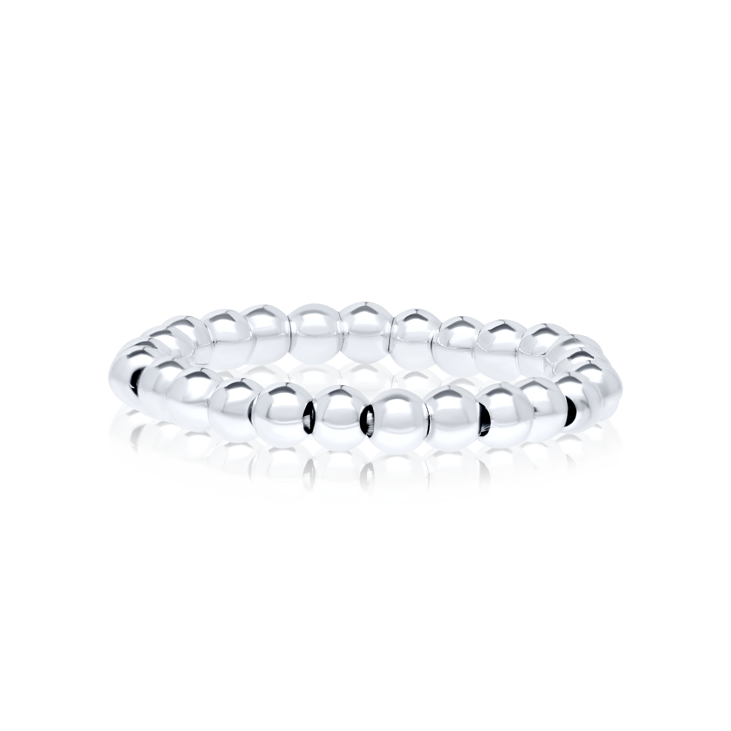 18K Pure White Gold Seed Ring
