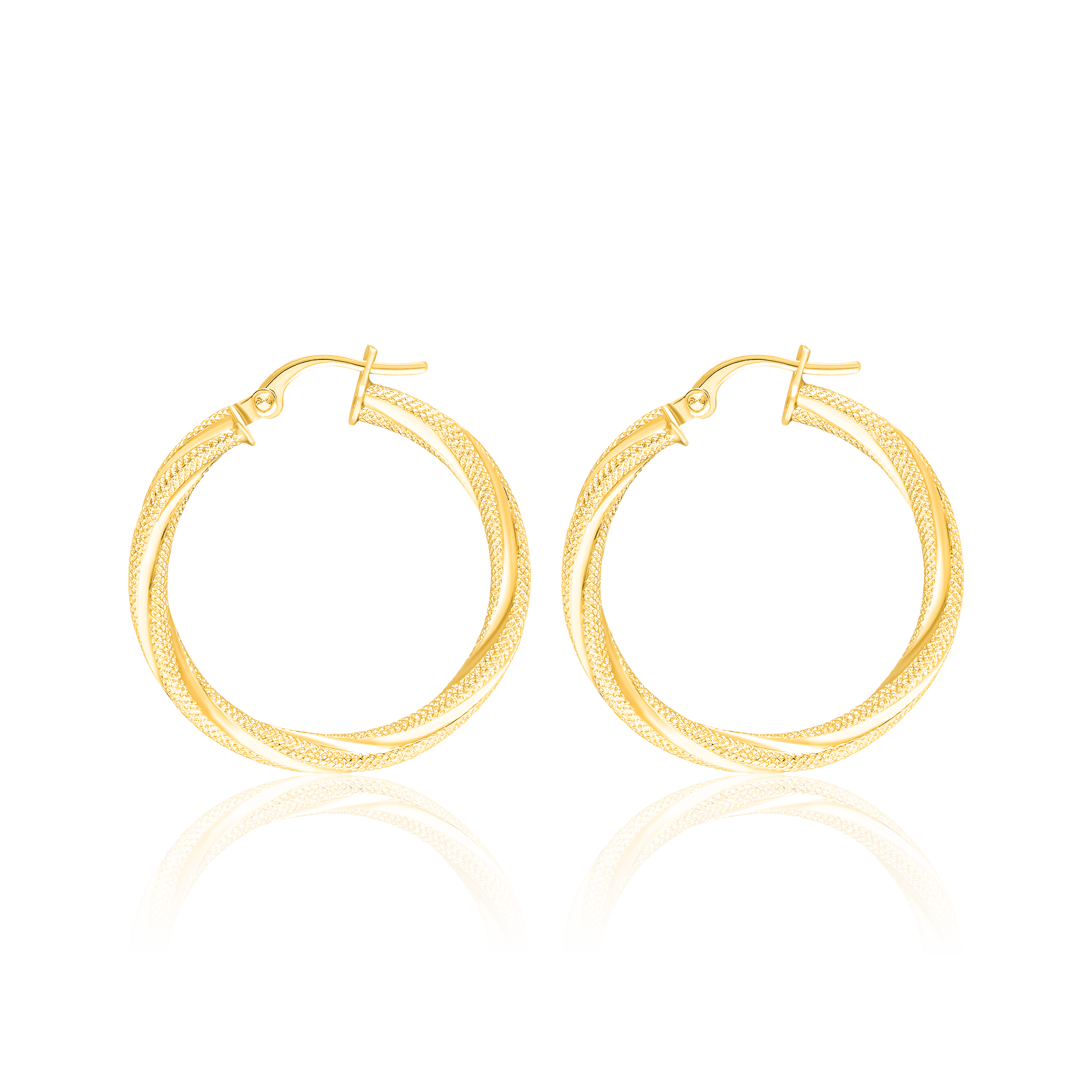 18K Pure Gold Twisted Round Jewelry Set Talagold