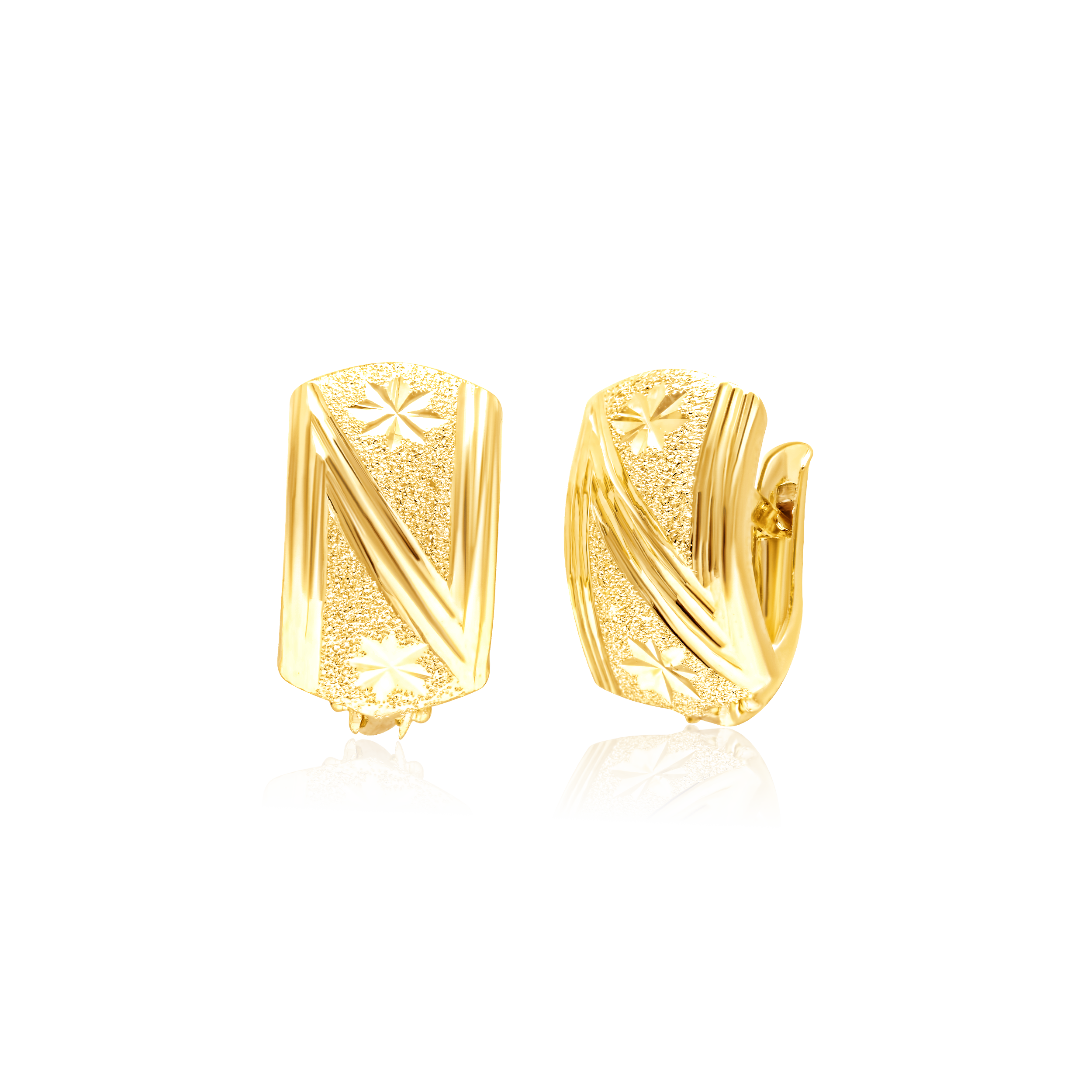 Pure Gold Edge 18K Pure Gold Curved Clip Jewelry Set Talagold