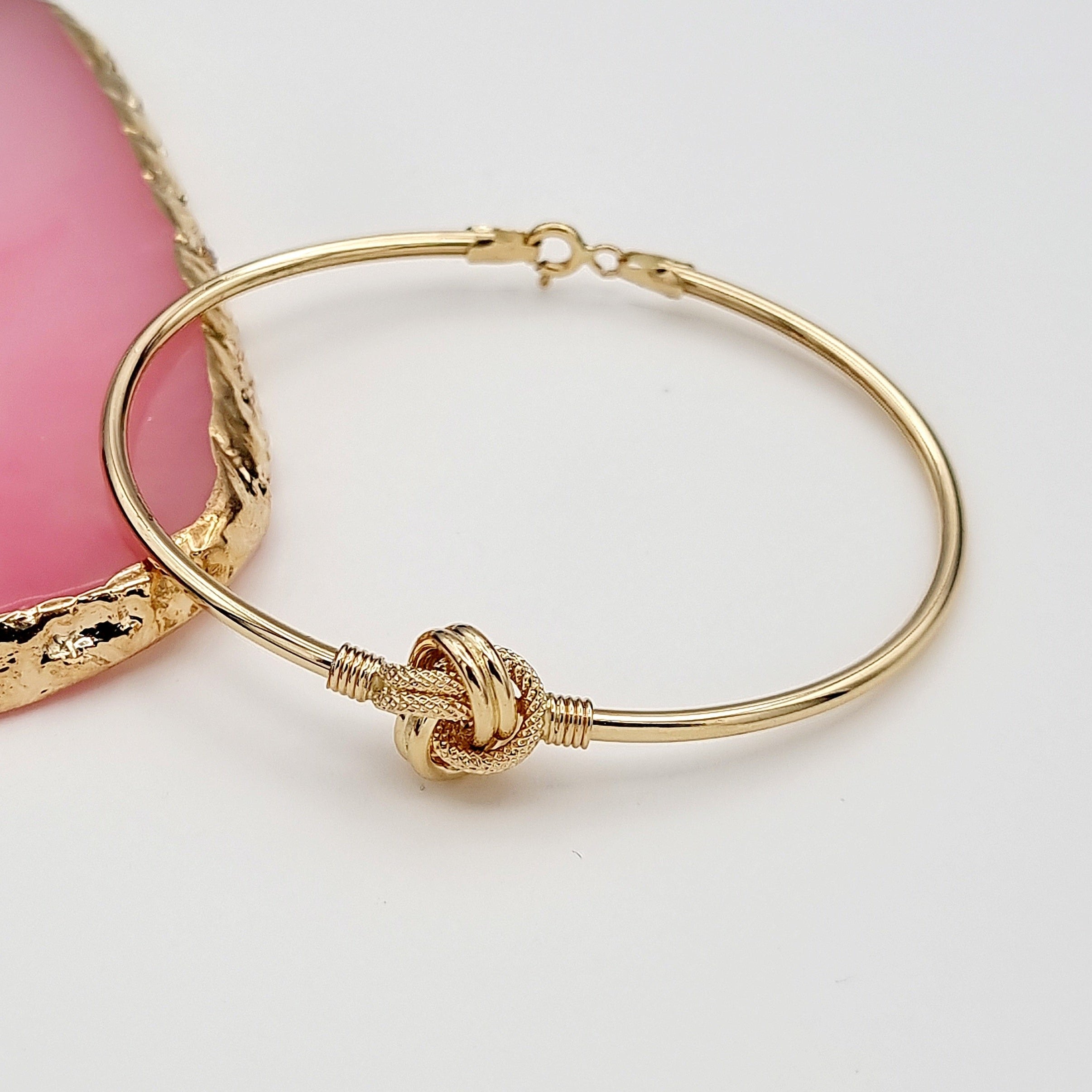 18K Pure Gold Twisted Knot Bangle