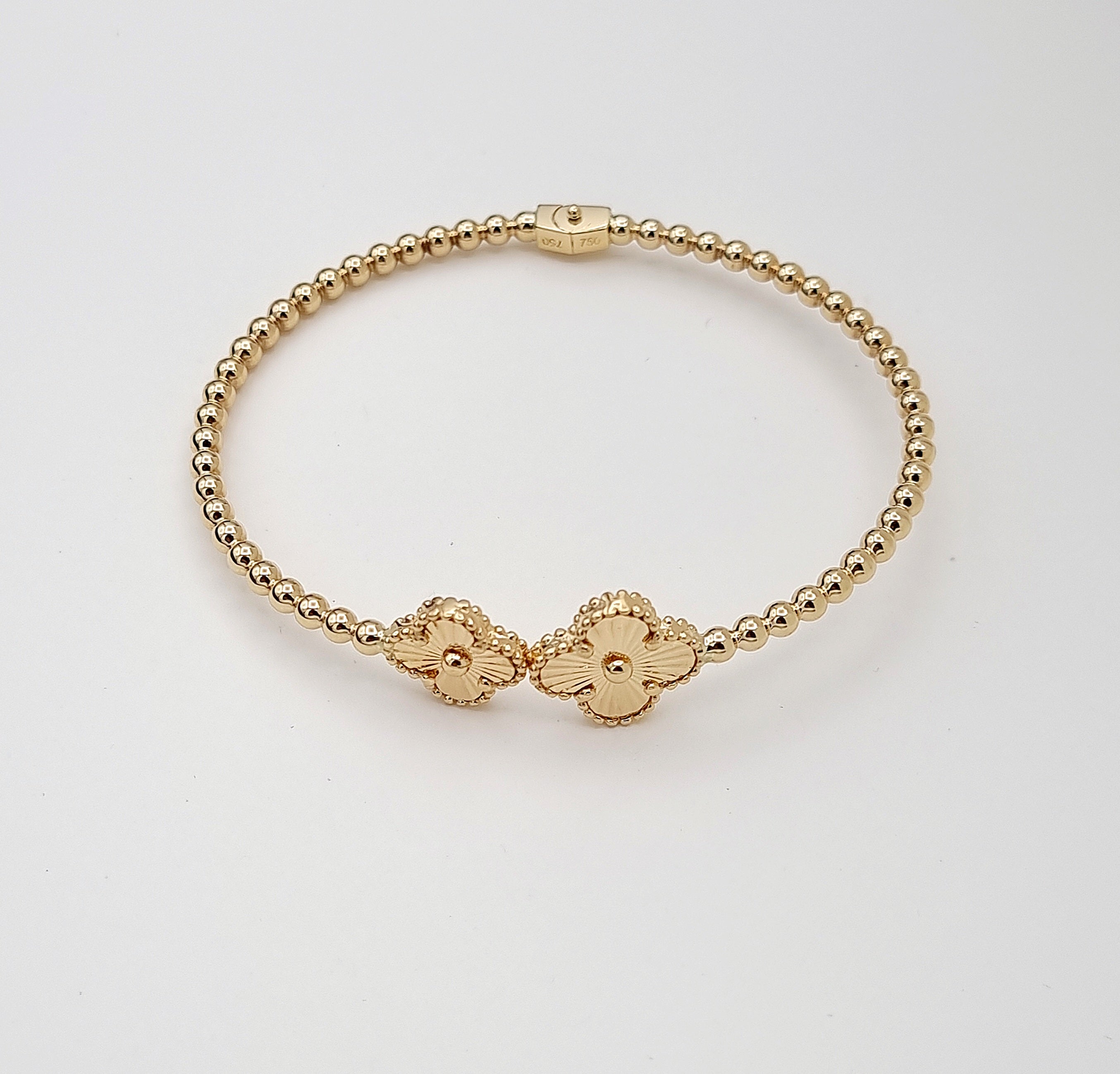 18K Pure Gold V.C Flower Seed Bangle