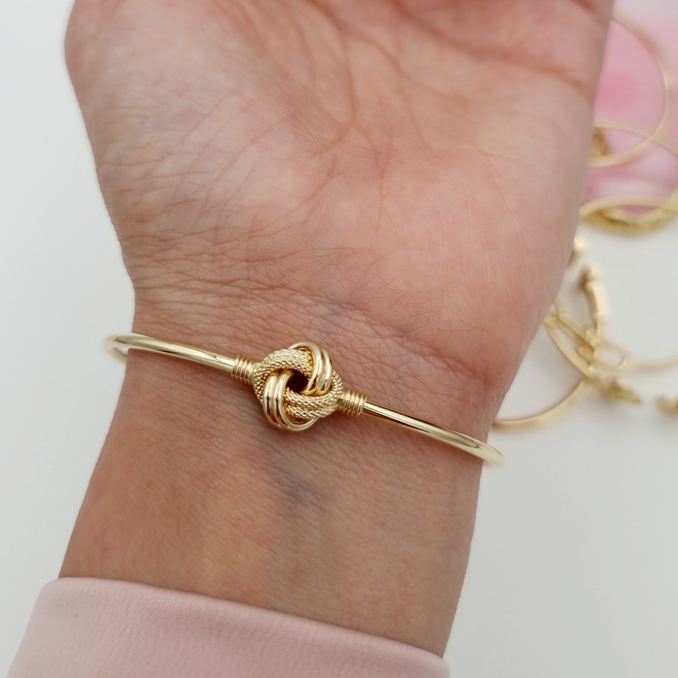 18K Pure Gold Twisted Knot Bangle