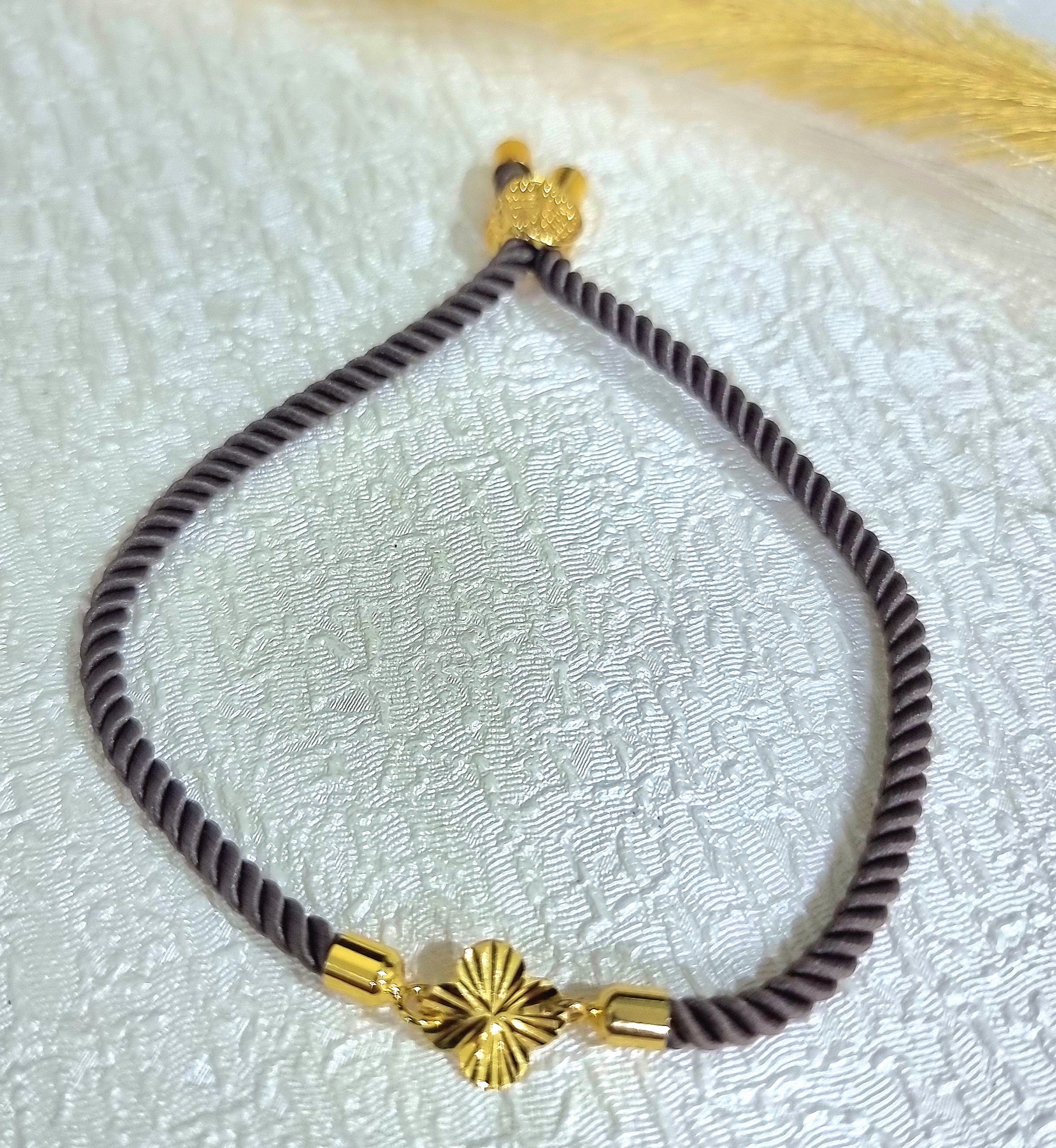 18K Pure Gold Thread Flower Bracelet