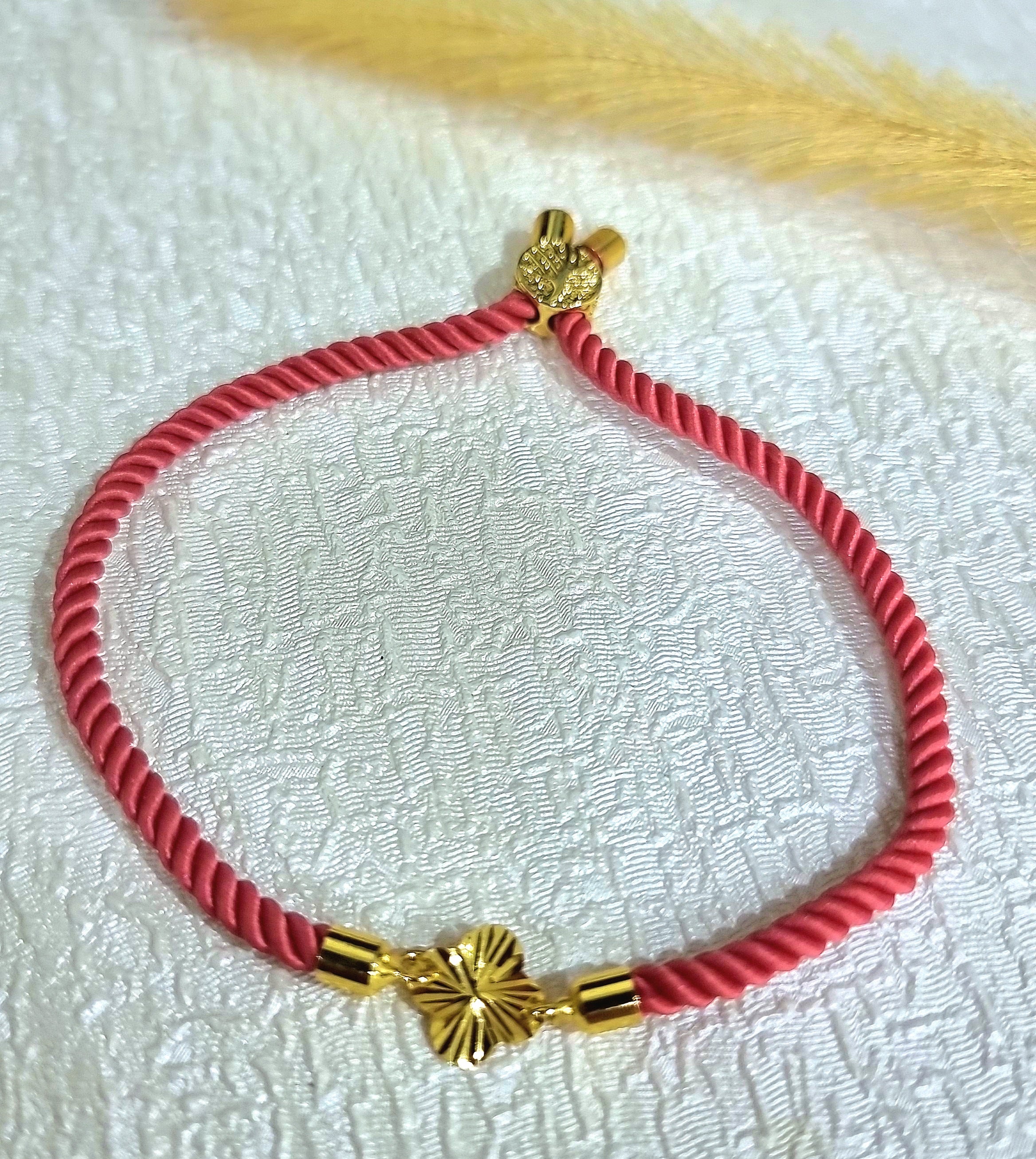 18K Pure Gold Thread Flower Bracelet