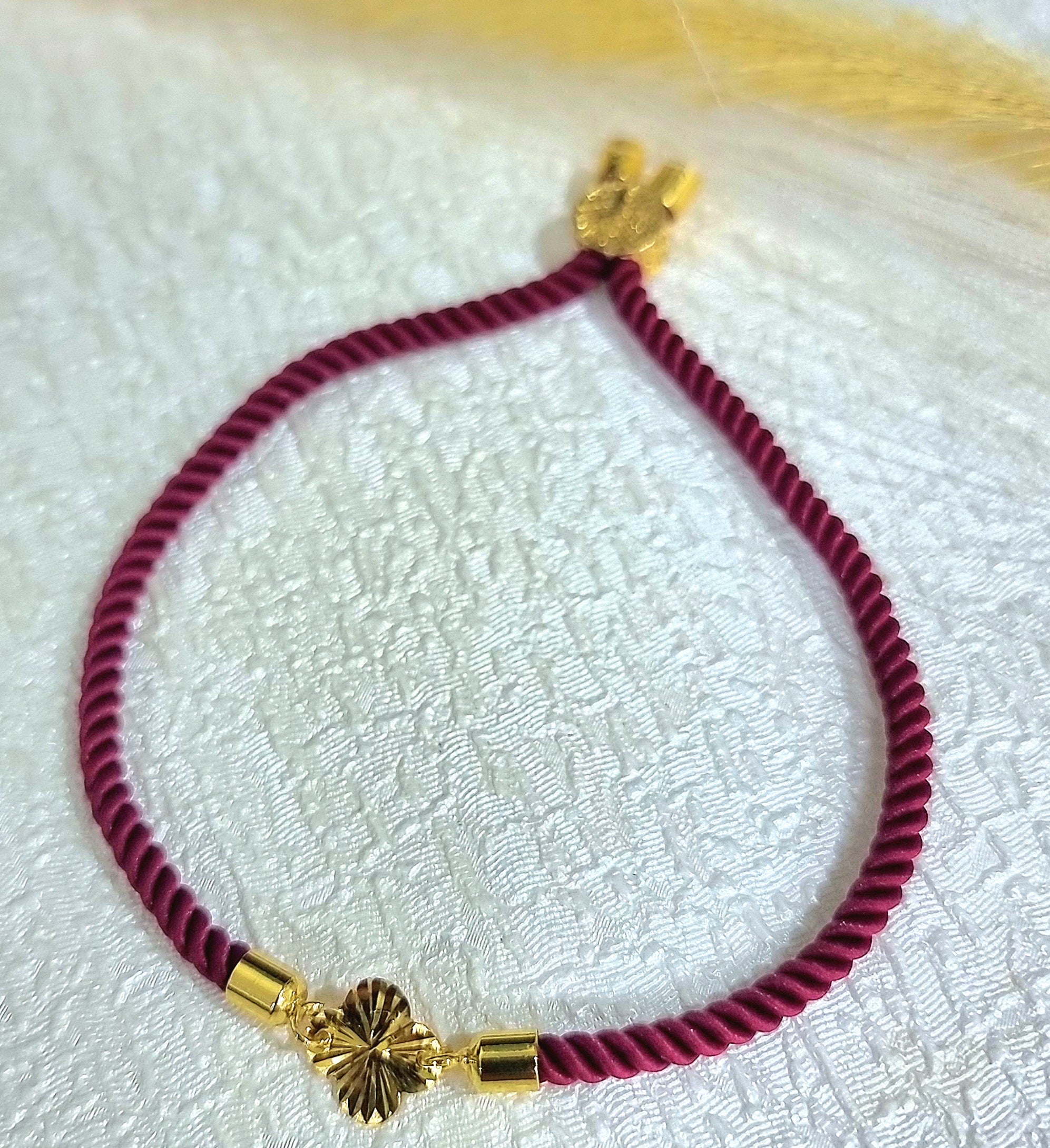 18K Pure Gold Thread Flower Bracelet