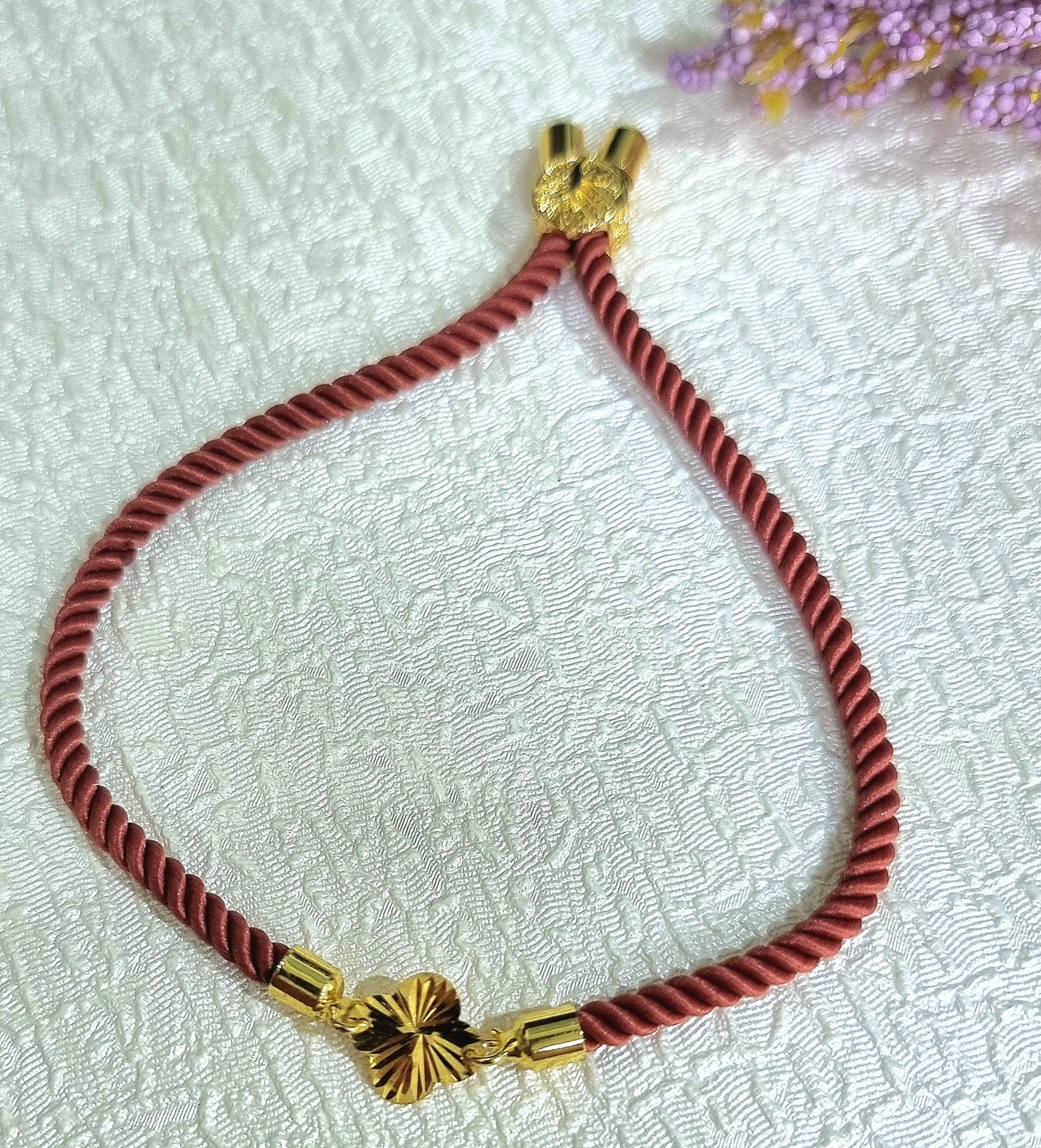 18K Pure Gold Thread Flower Bracelet