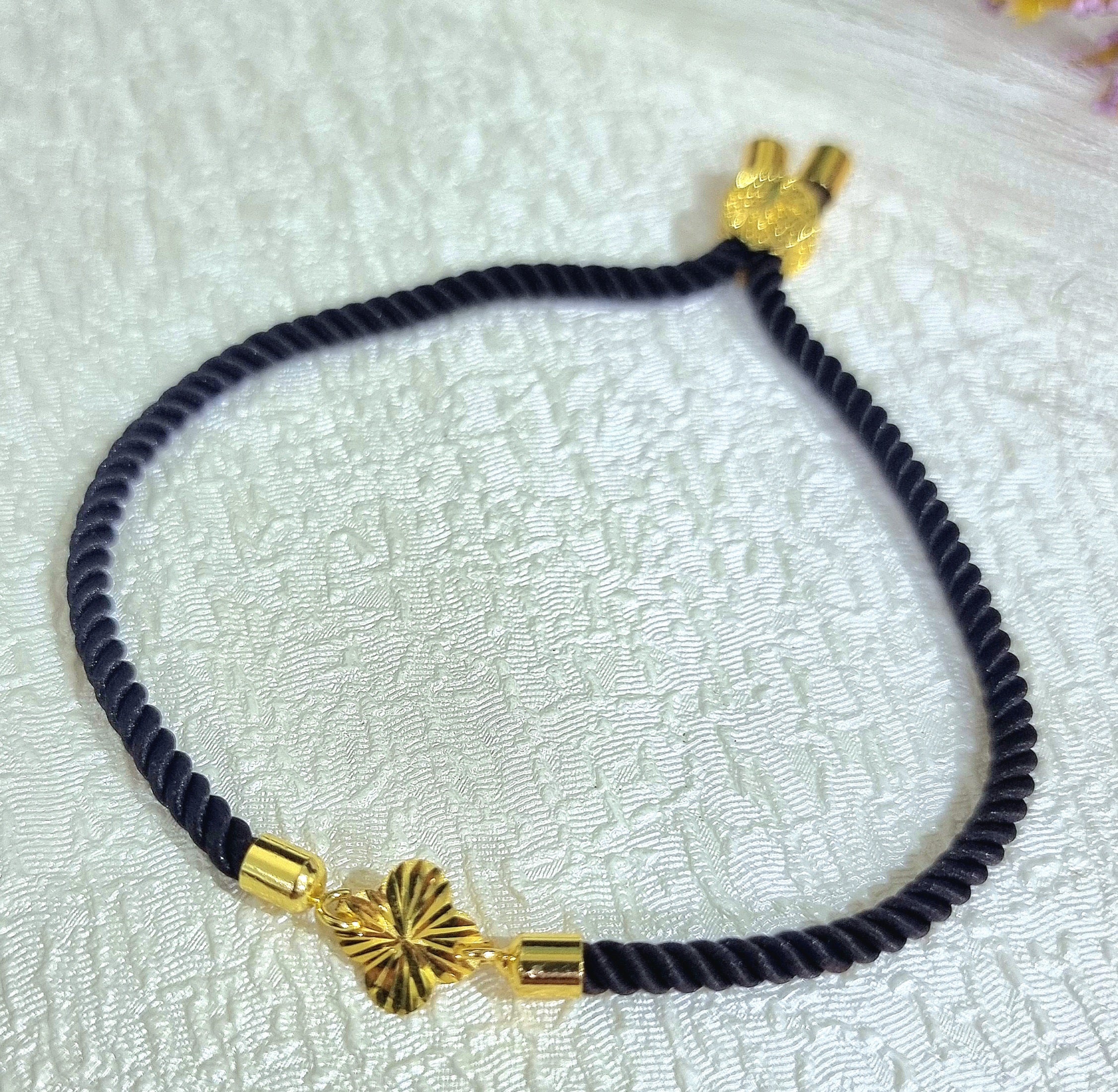 18K Pure Gold Thread Flower Bracelet