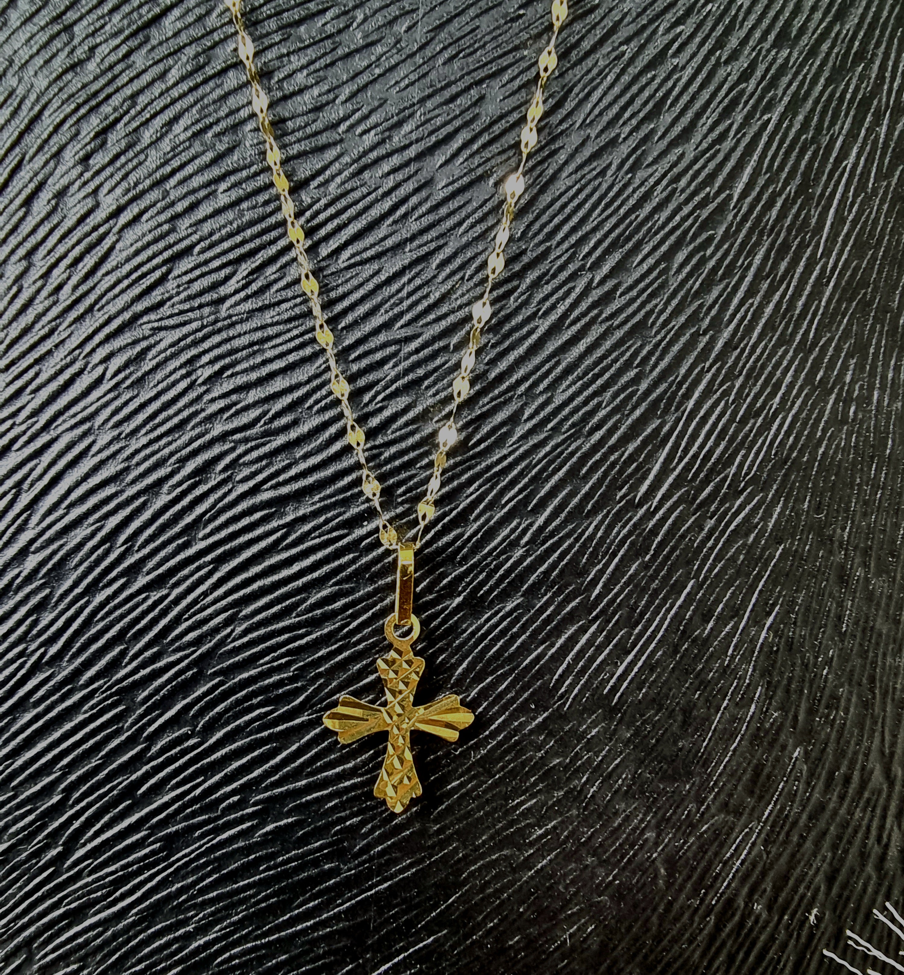 18K Pure Gold Cross Necklace