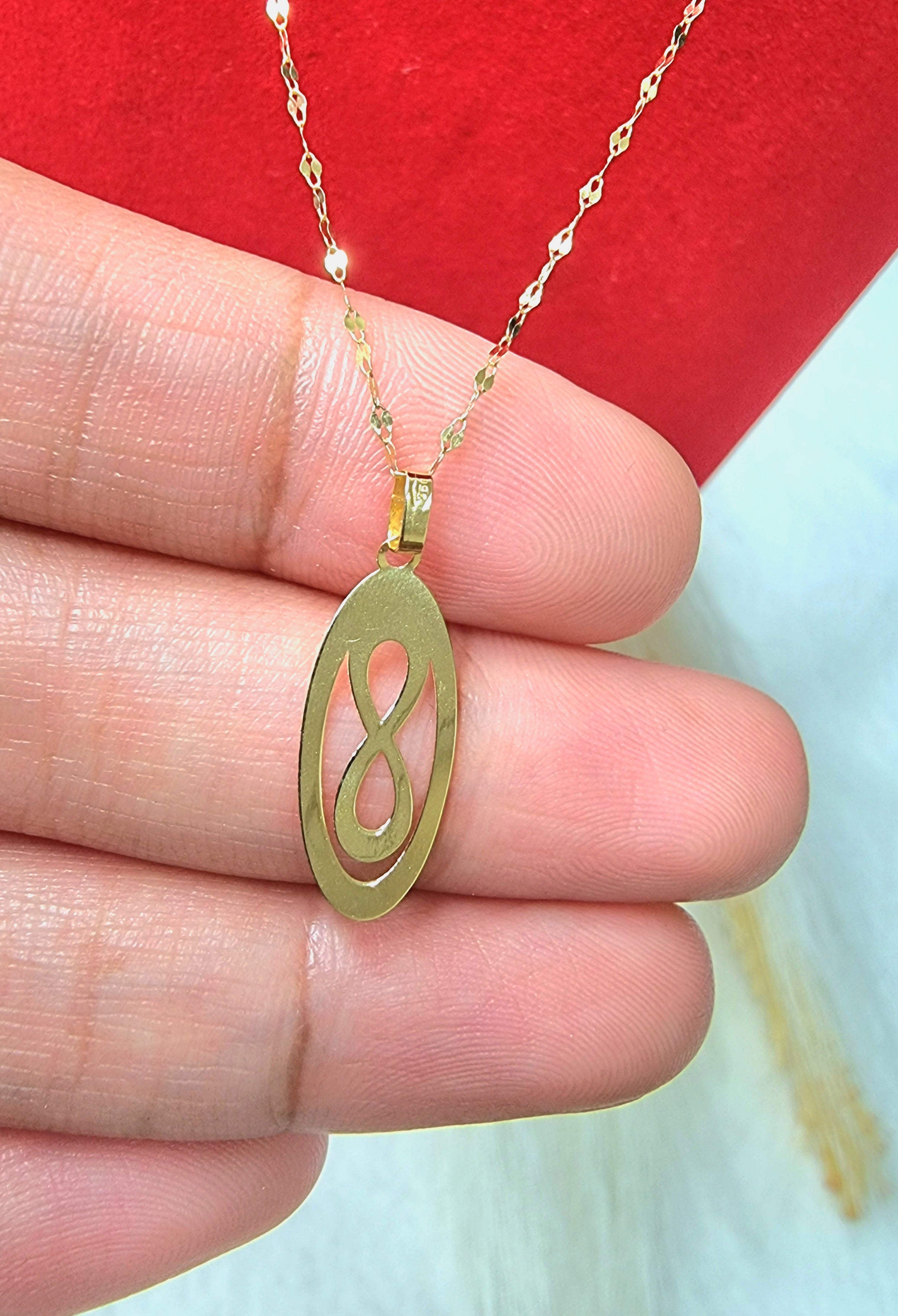 18K Pure Gold Infinity Design Necklace