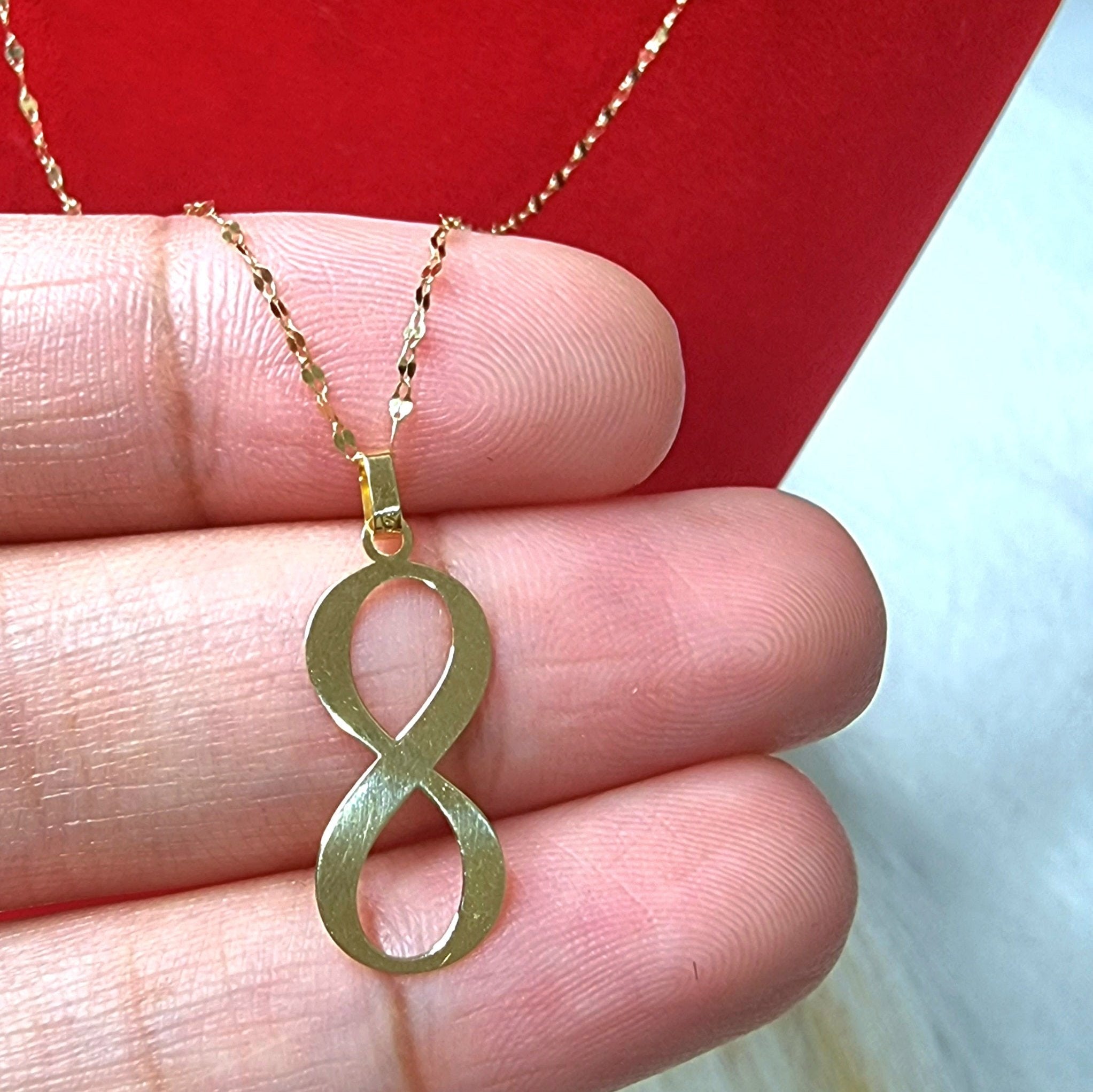 18K Pure Gold Infinity Design Necklace