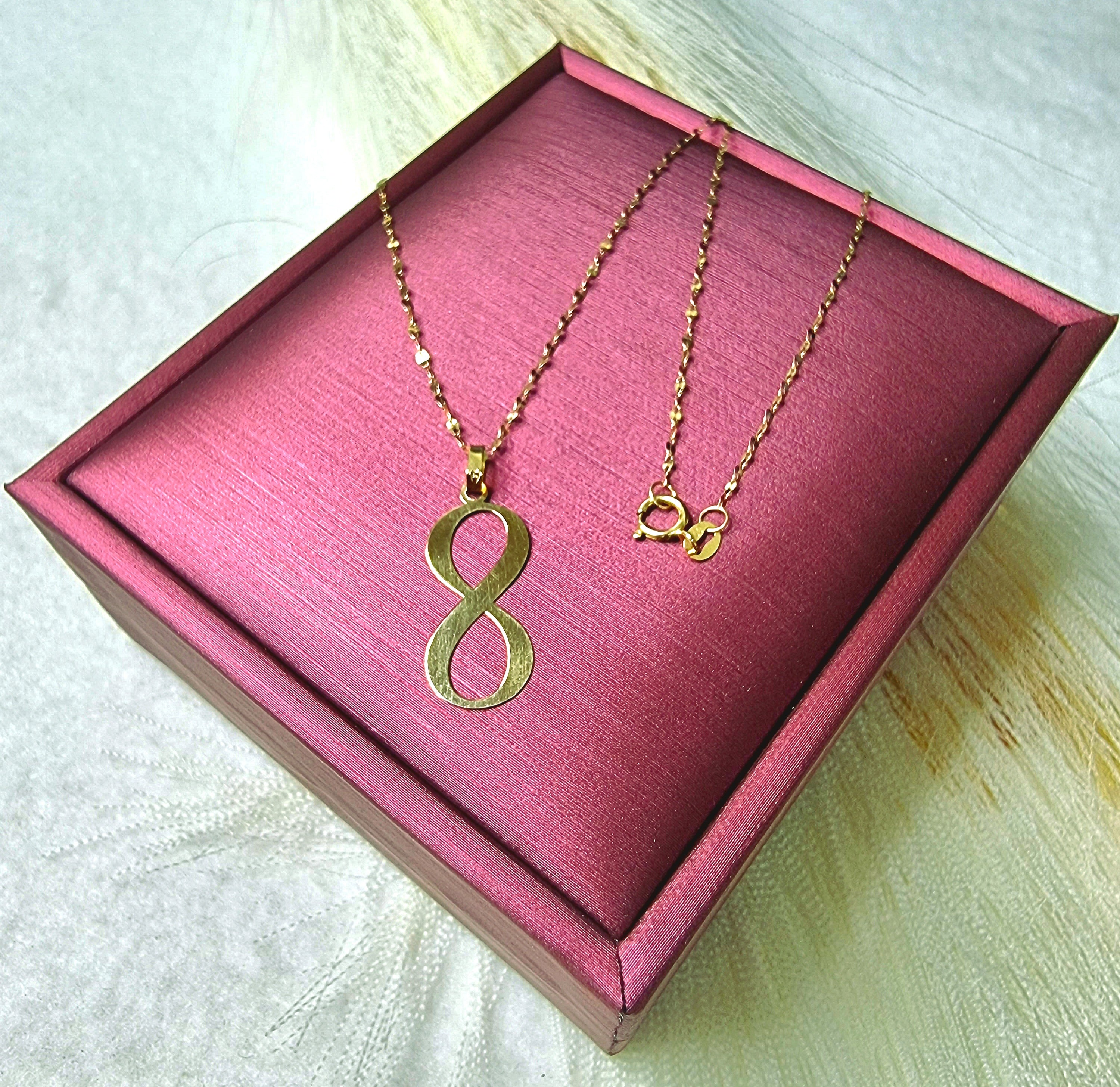 18K Pure Gold Infinity Design Necklace