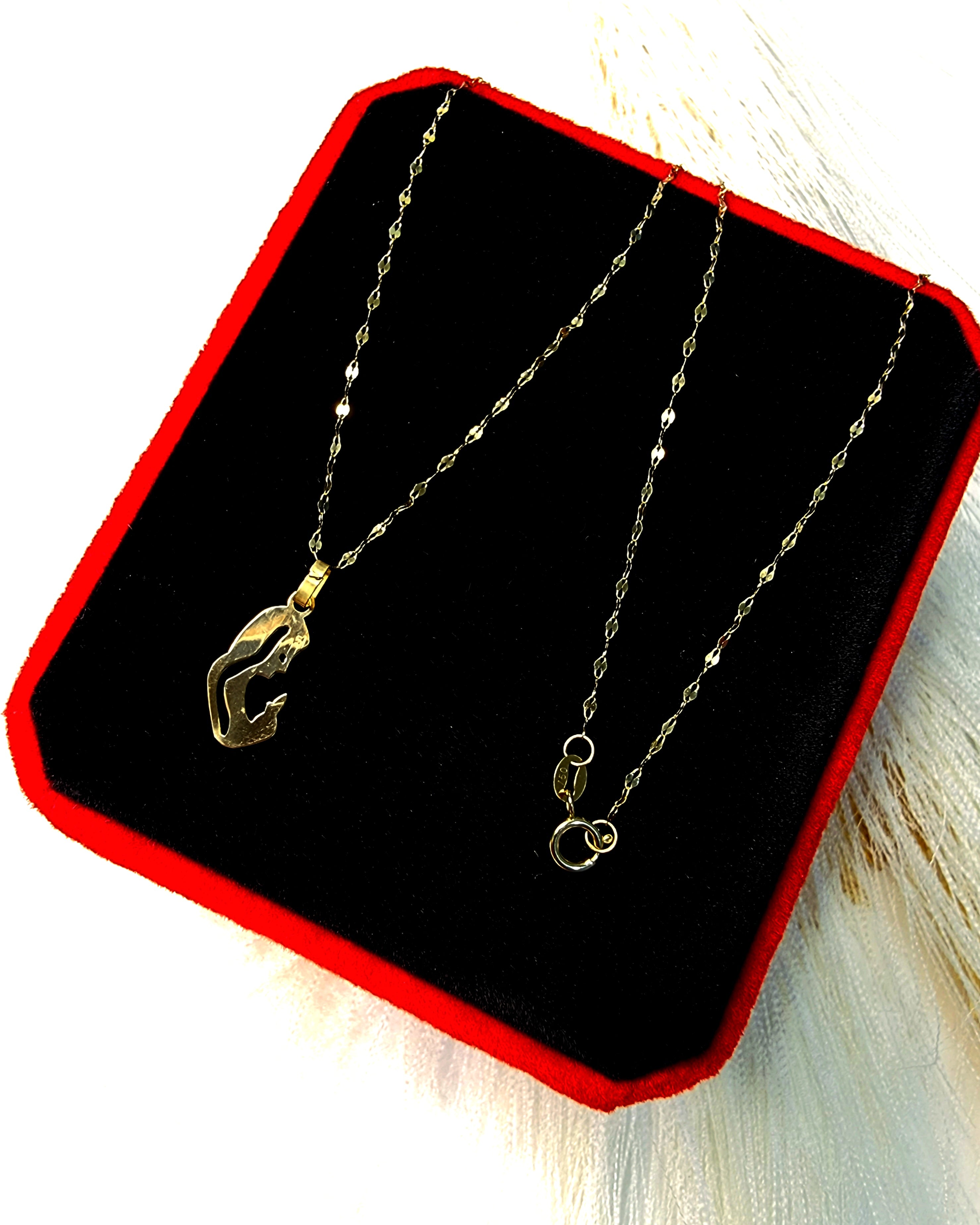 18K Pure Gold Mama Mary Necklace