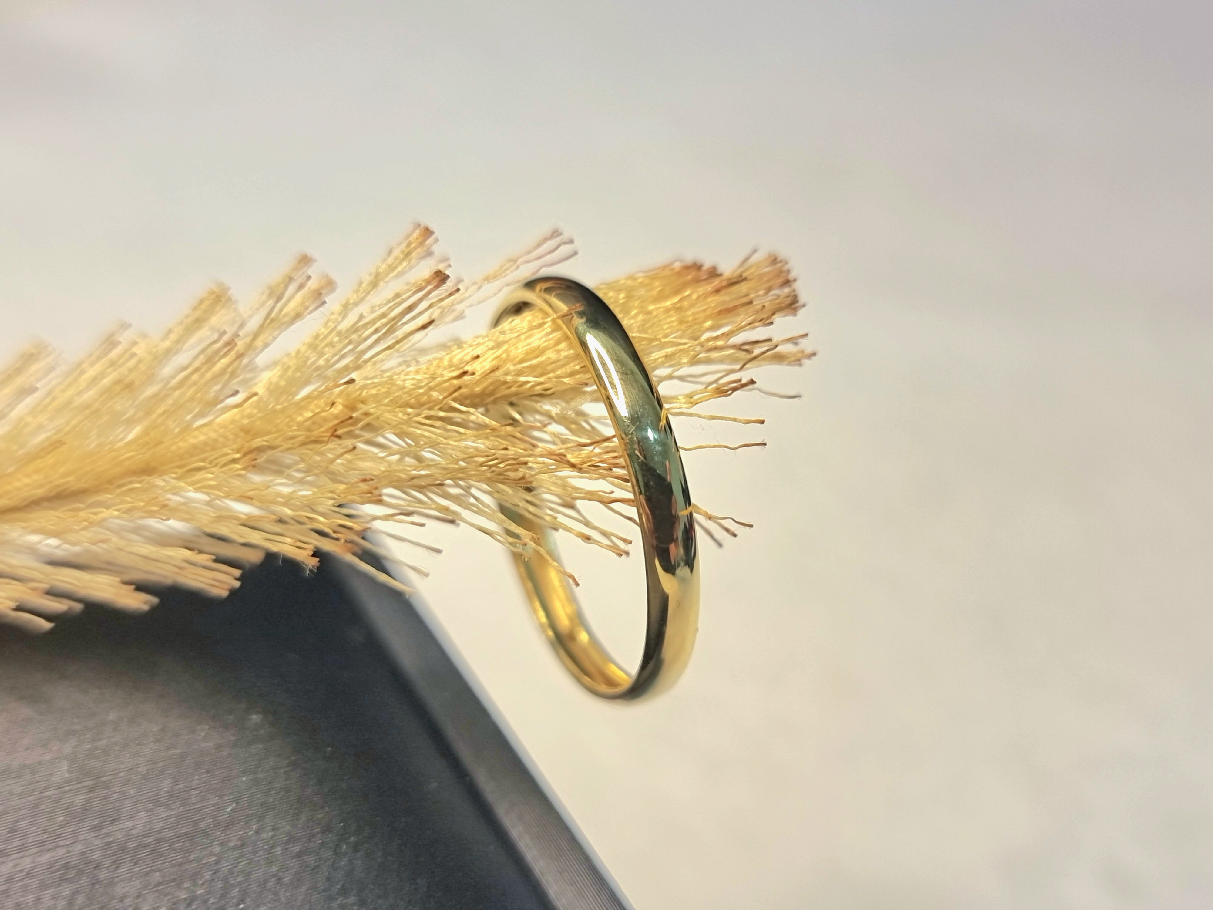 18K Pure Gold Plain Ring