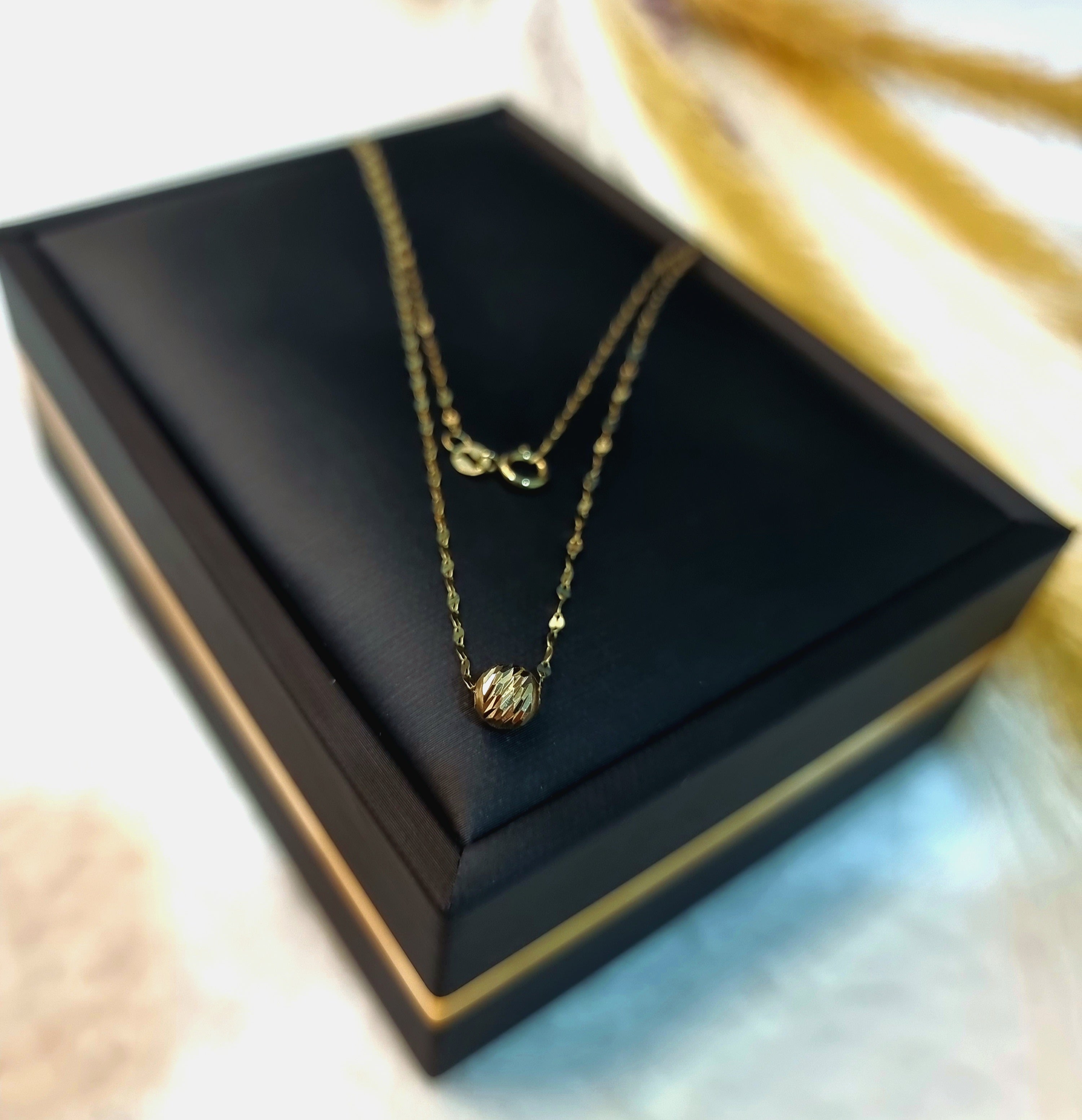 18K Pure Gold Balls Necklace