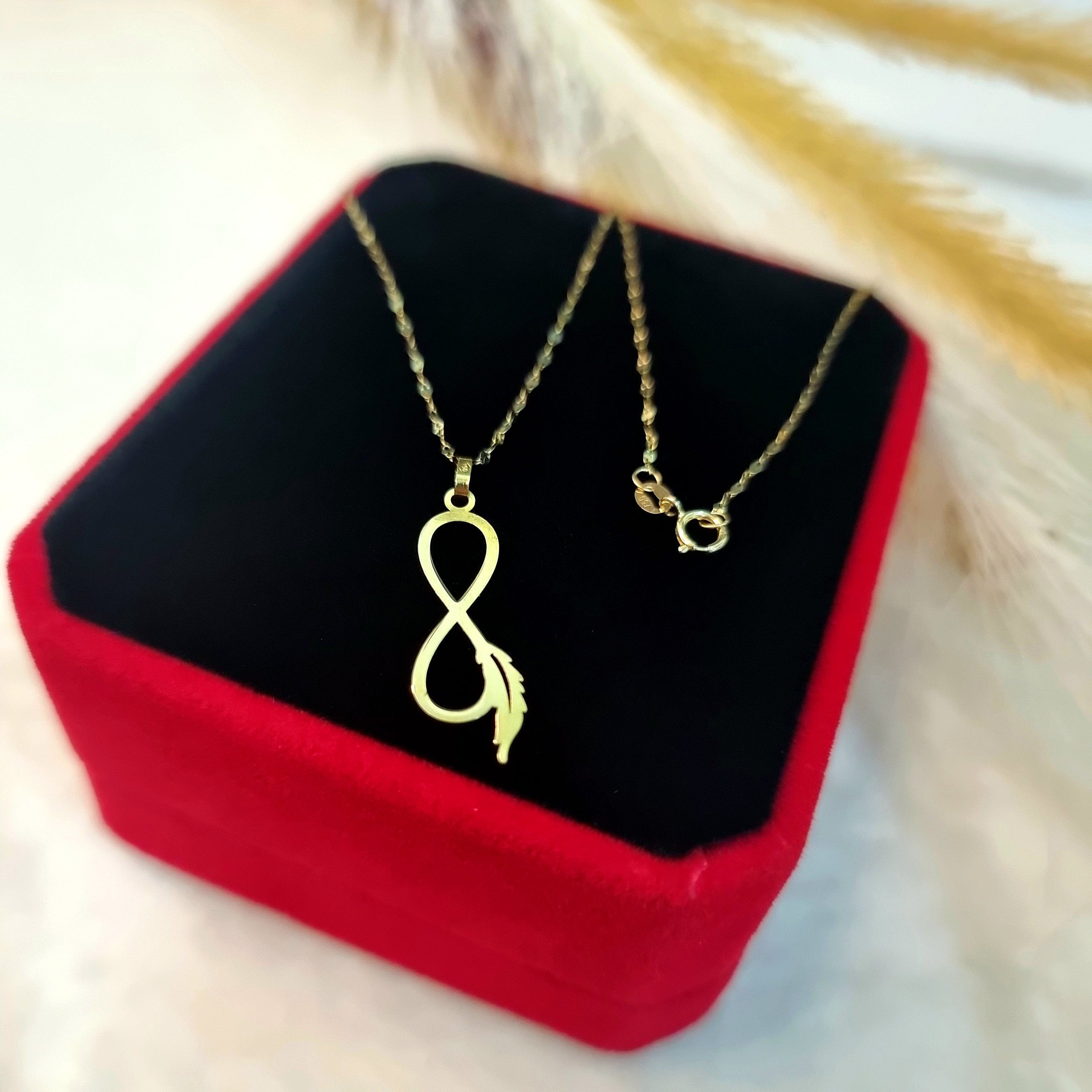 18K Pure Gold Infinity Necklace