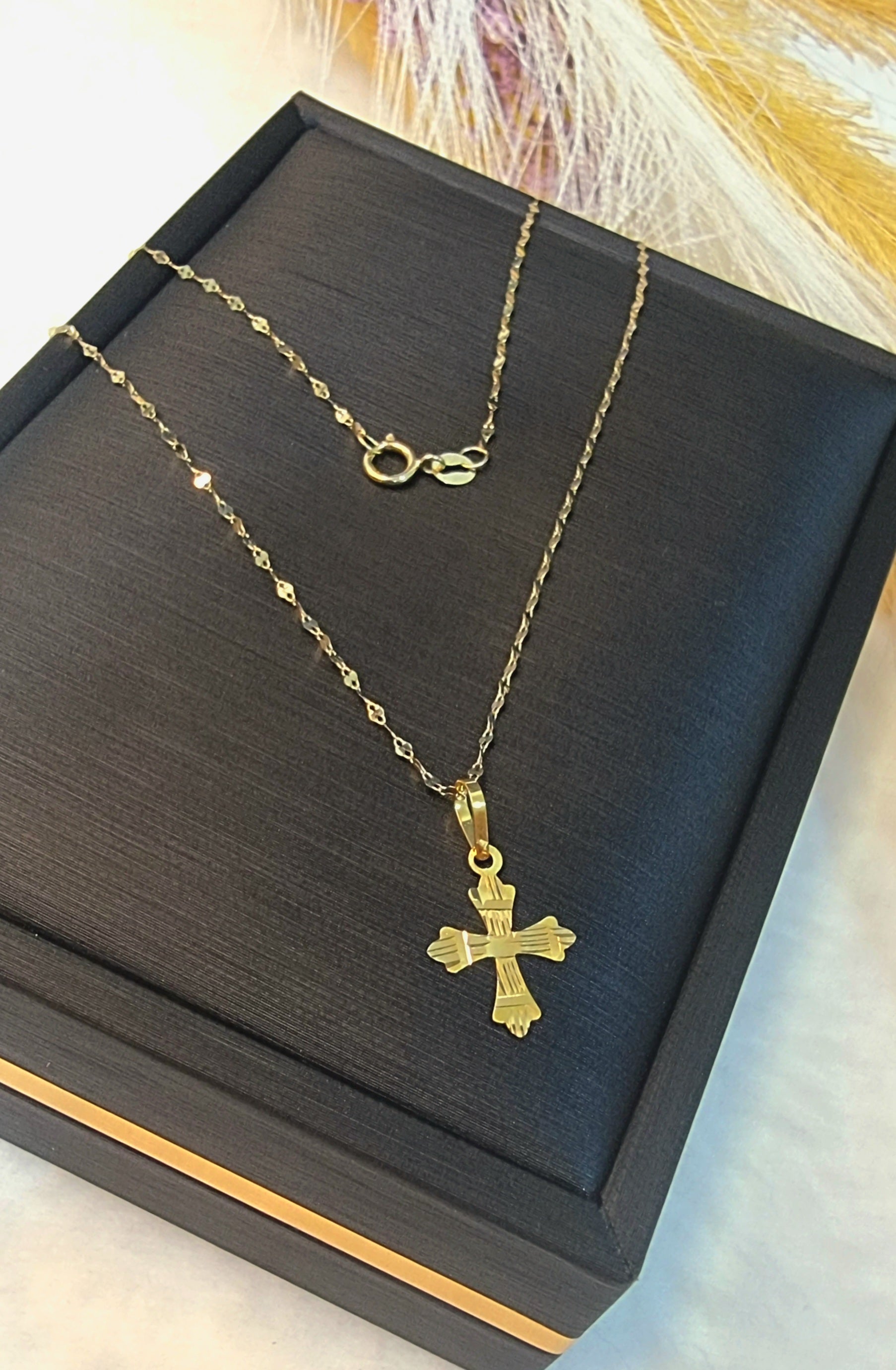 18K Pure Gold Cross Necklace