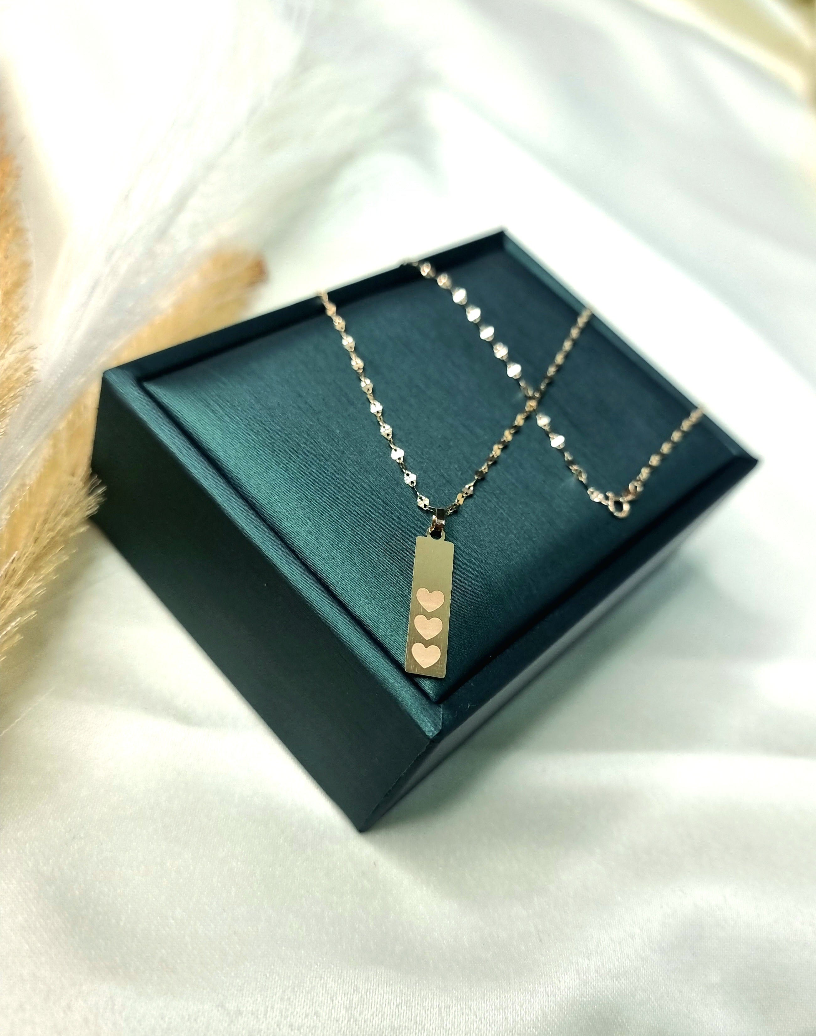 18K Pure Gold Flat Bar Necklace