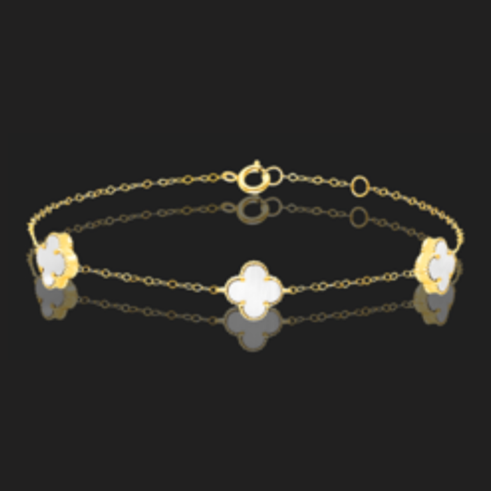 18K Pure Gold V.C White Bracelet Talagold