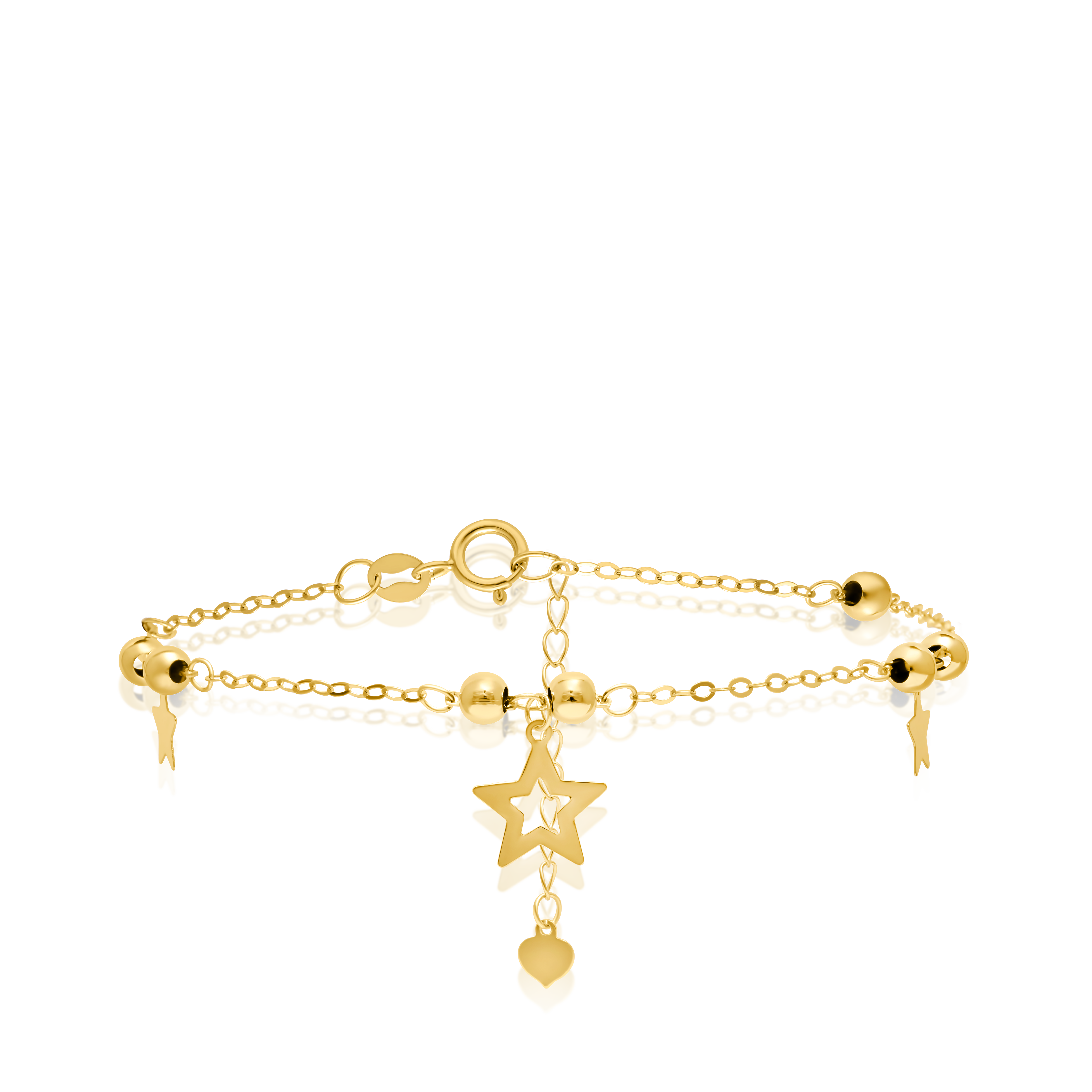 18K Pure Gold Star Seed Bracelet