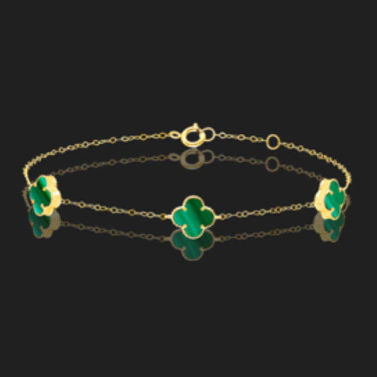 18K Pure Gold V.C Green Bracelet Talagold