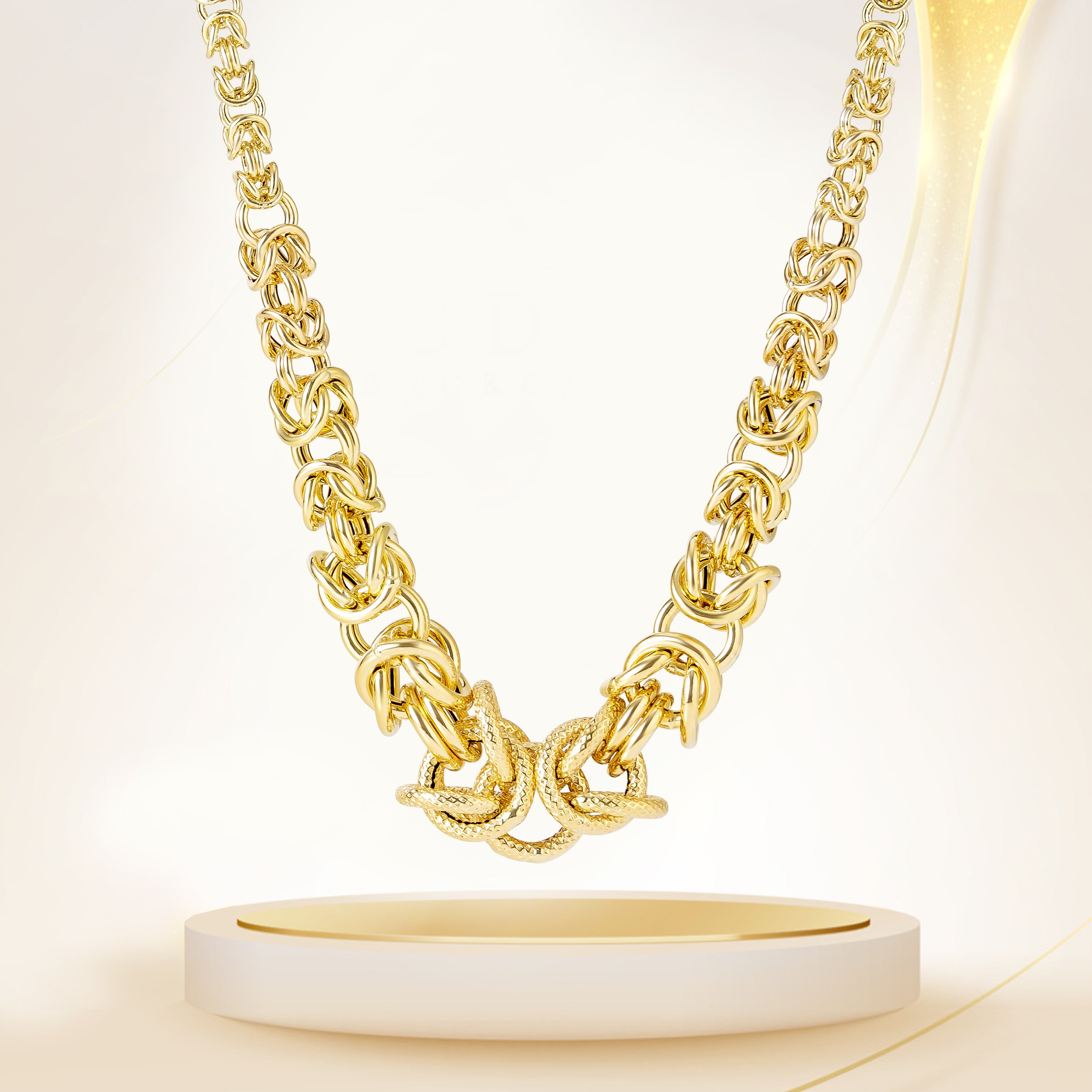 18K Pure Gold Elegant Linked Chain