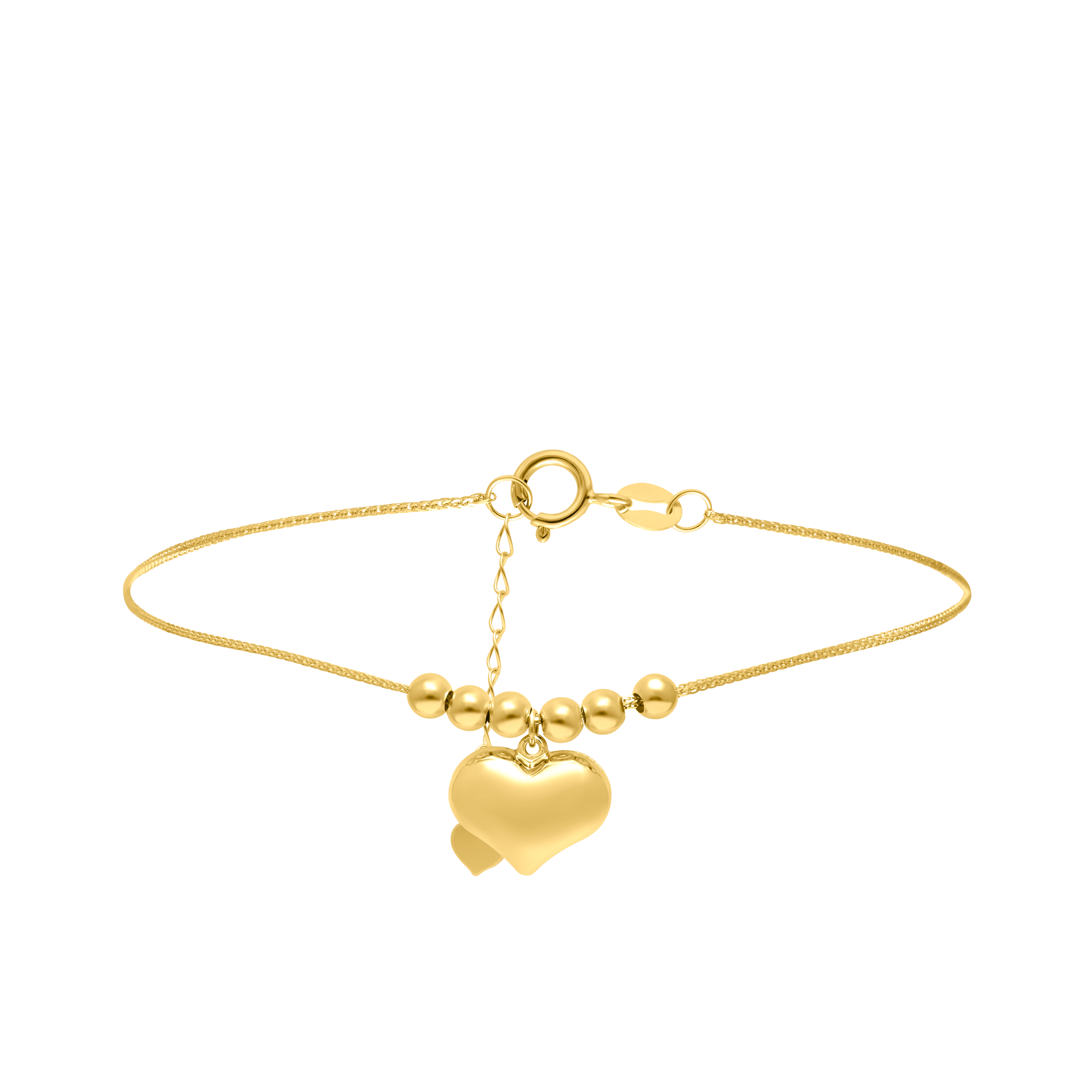 18K Pure Gold Seed Heart Bracelet