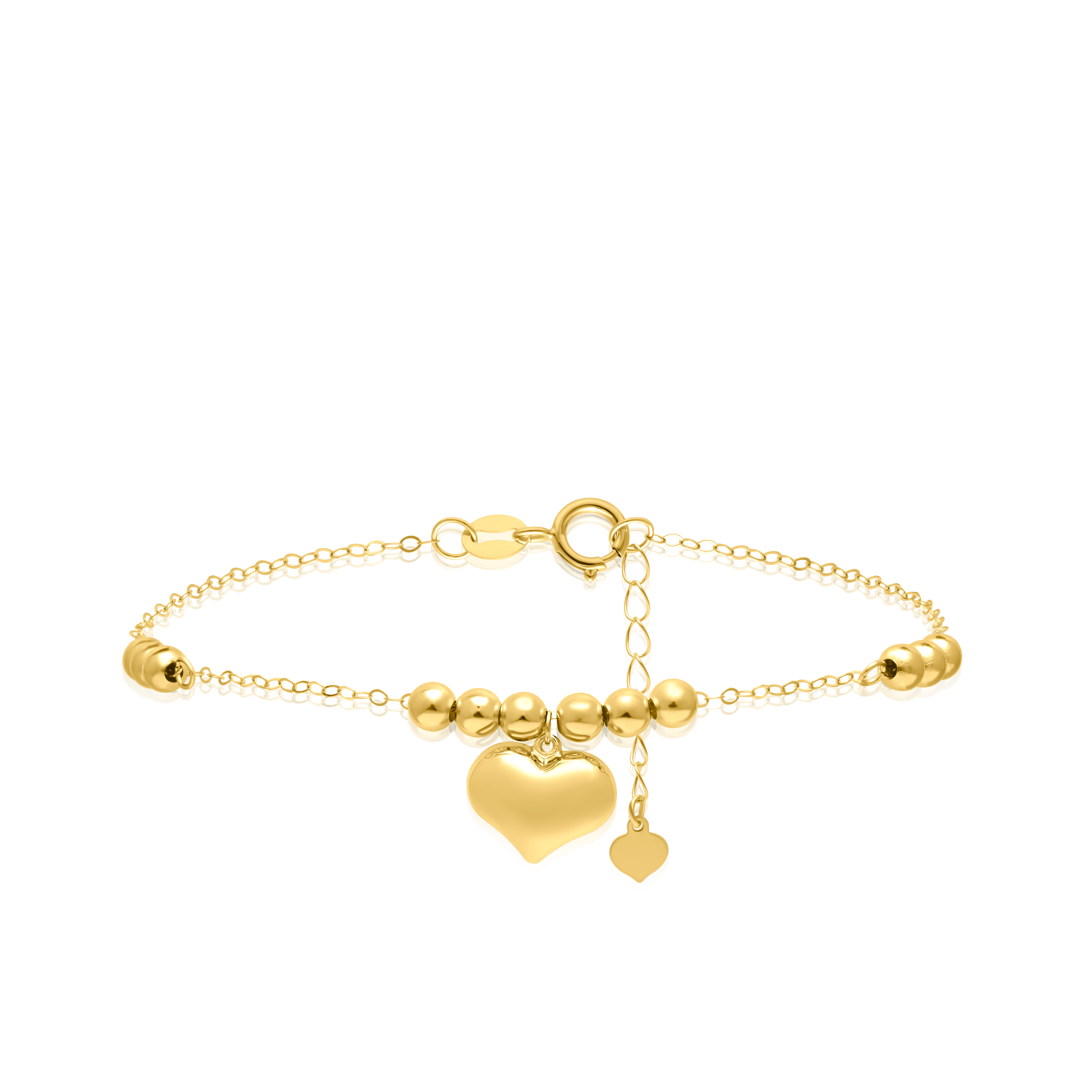 18K Pure Gold Seed Heart Bracelet