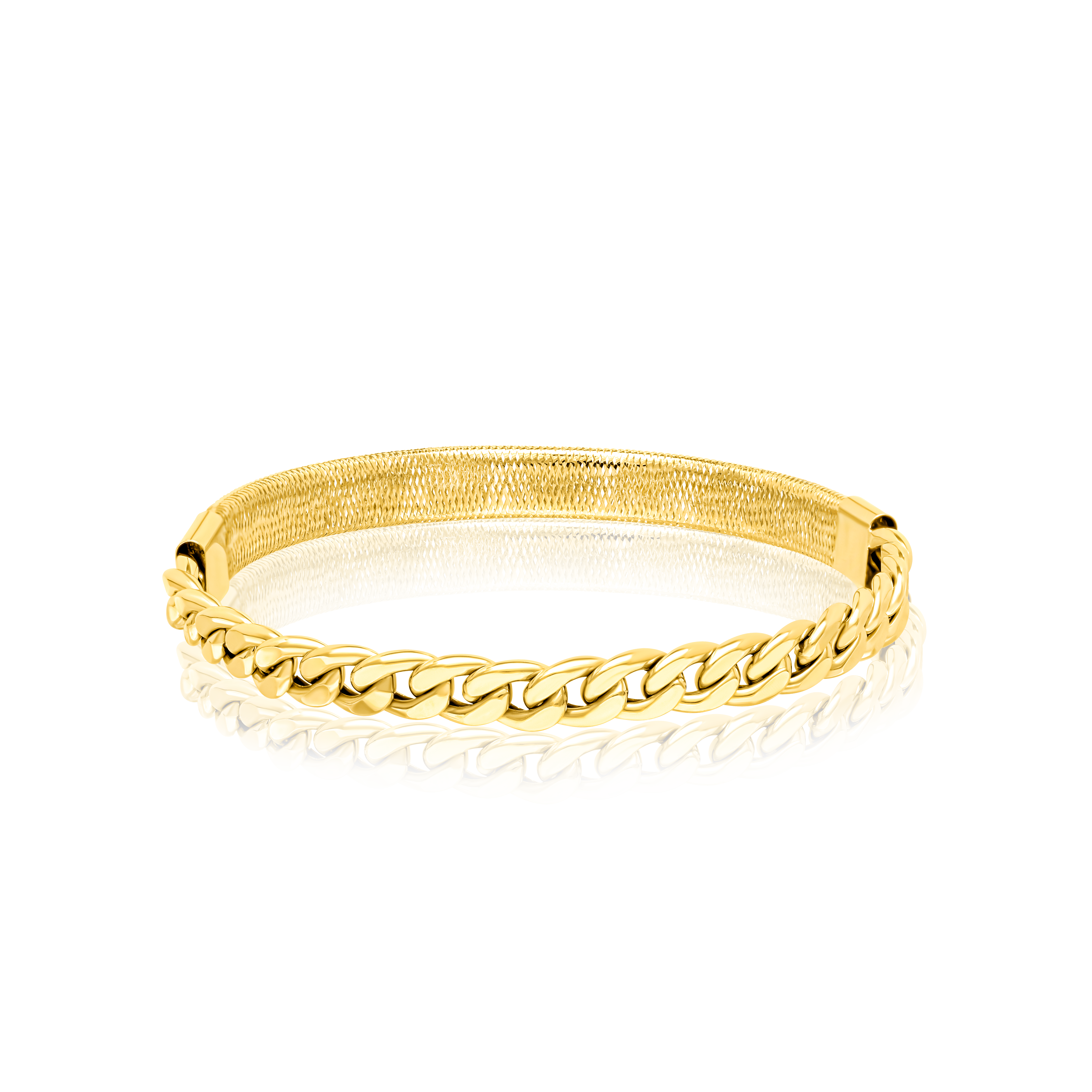 18K Pure Gold 3 Color Elastic Bangle Set