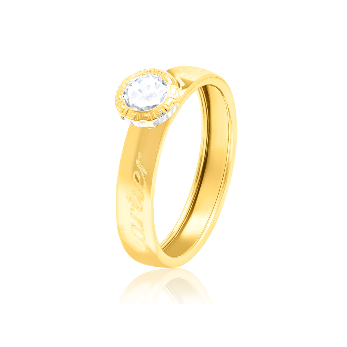 C R. Stone 18K Pure Gold C.R Stone Ring Talagold