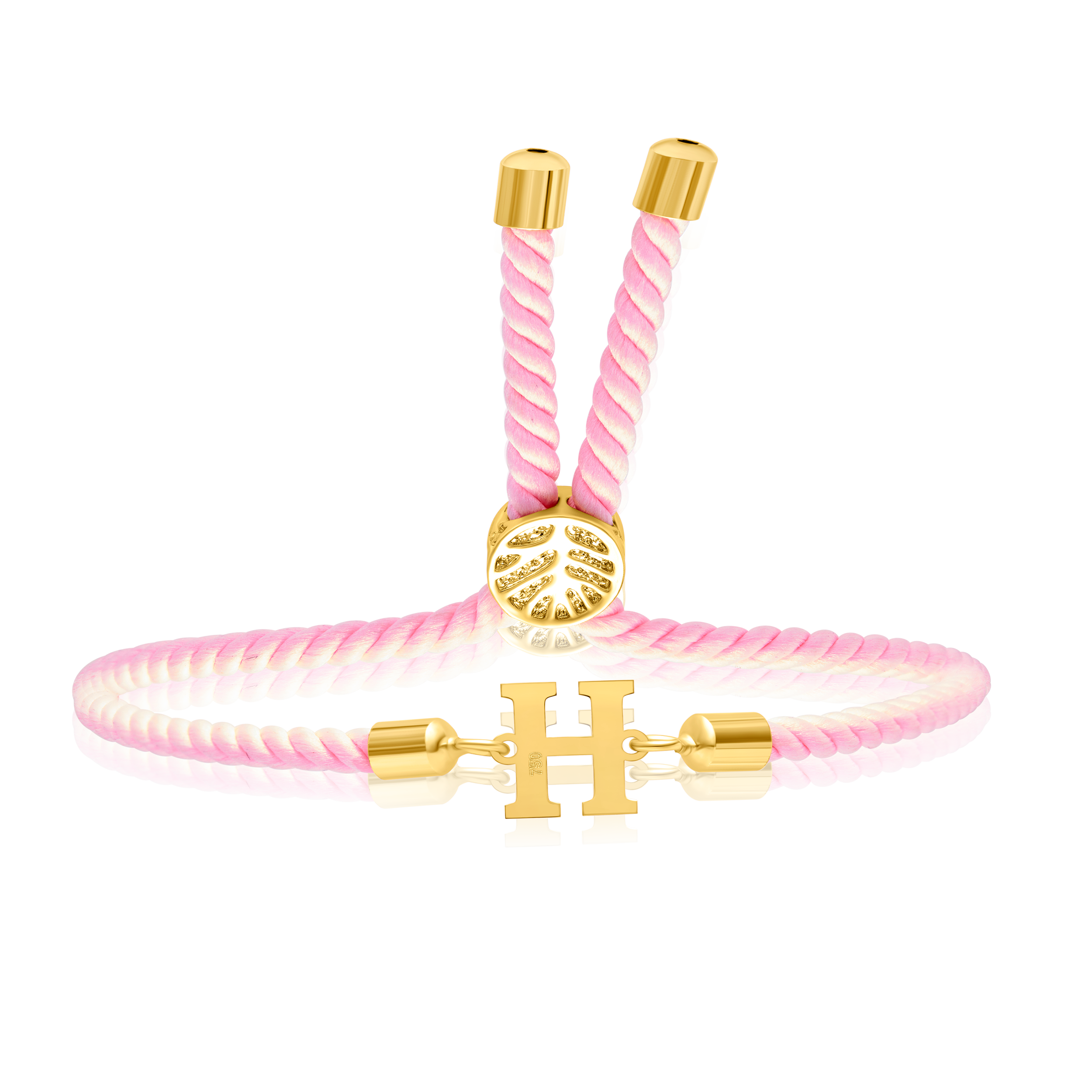 18K Pure Gold Thread Adjustable Letter H Bracelet
