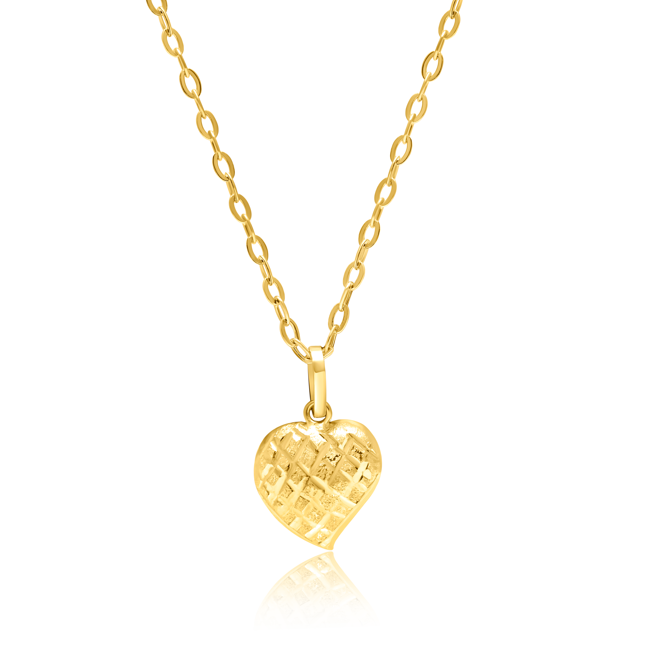 18K Pure Gold Curved Heart Jewelry Set Talagold