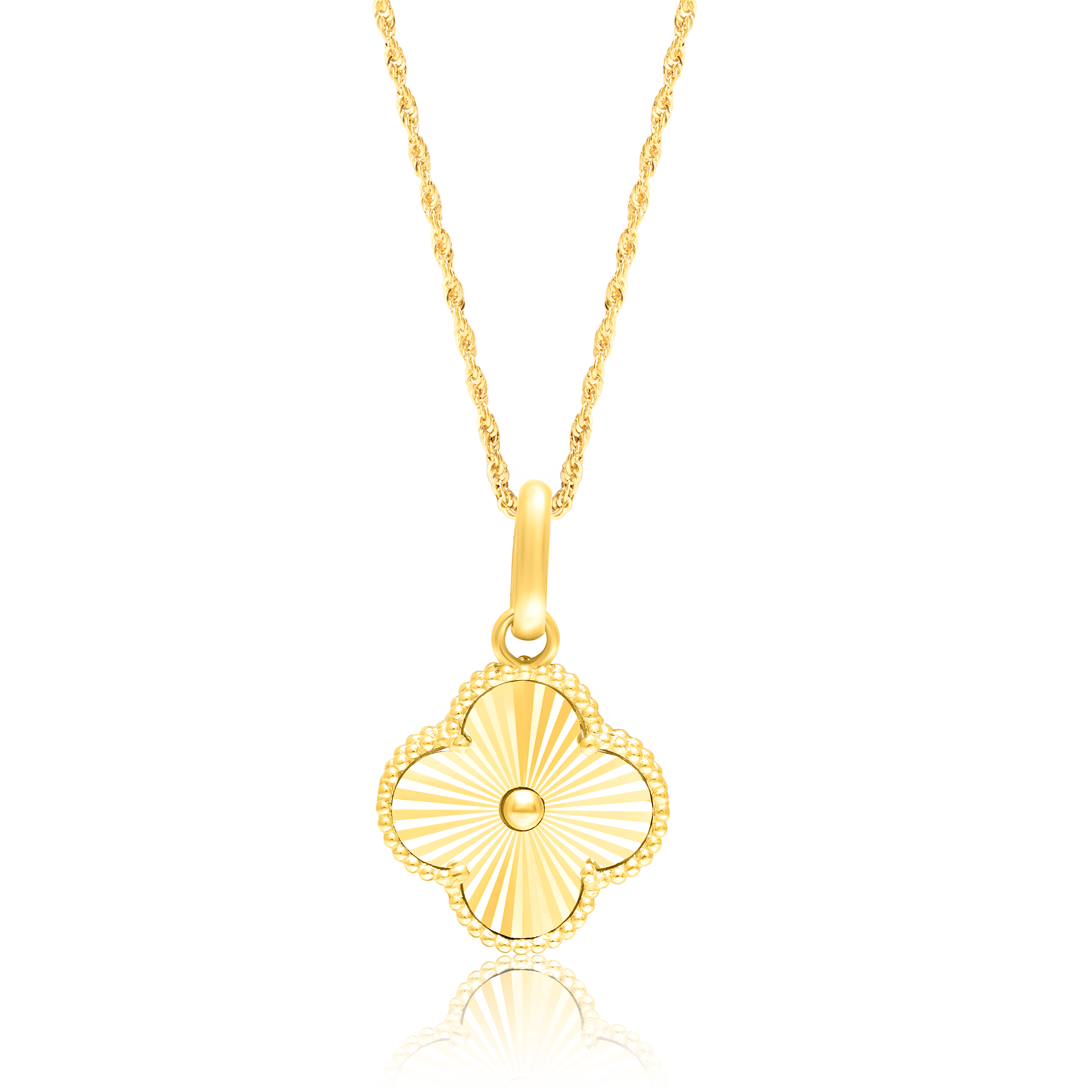 18K Pure Gold Flower Necklace