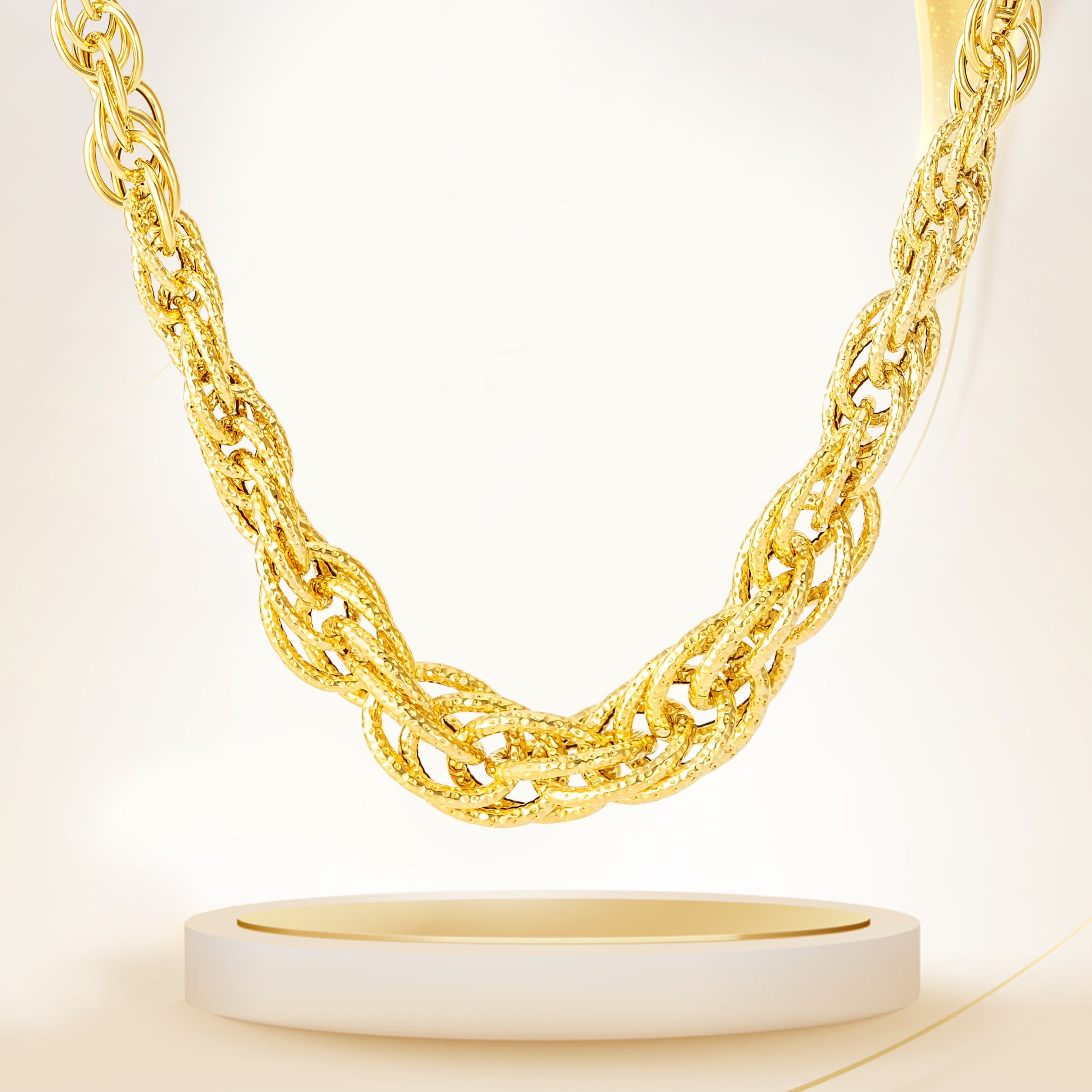 18K Pure Gold Elegant Linked Chain