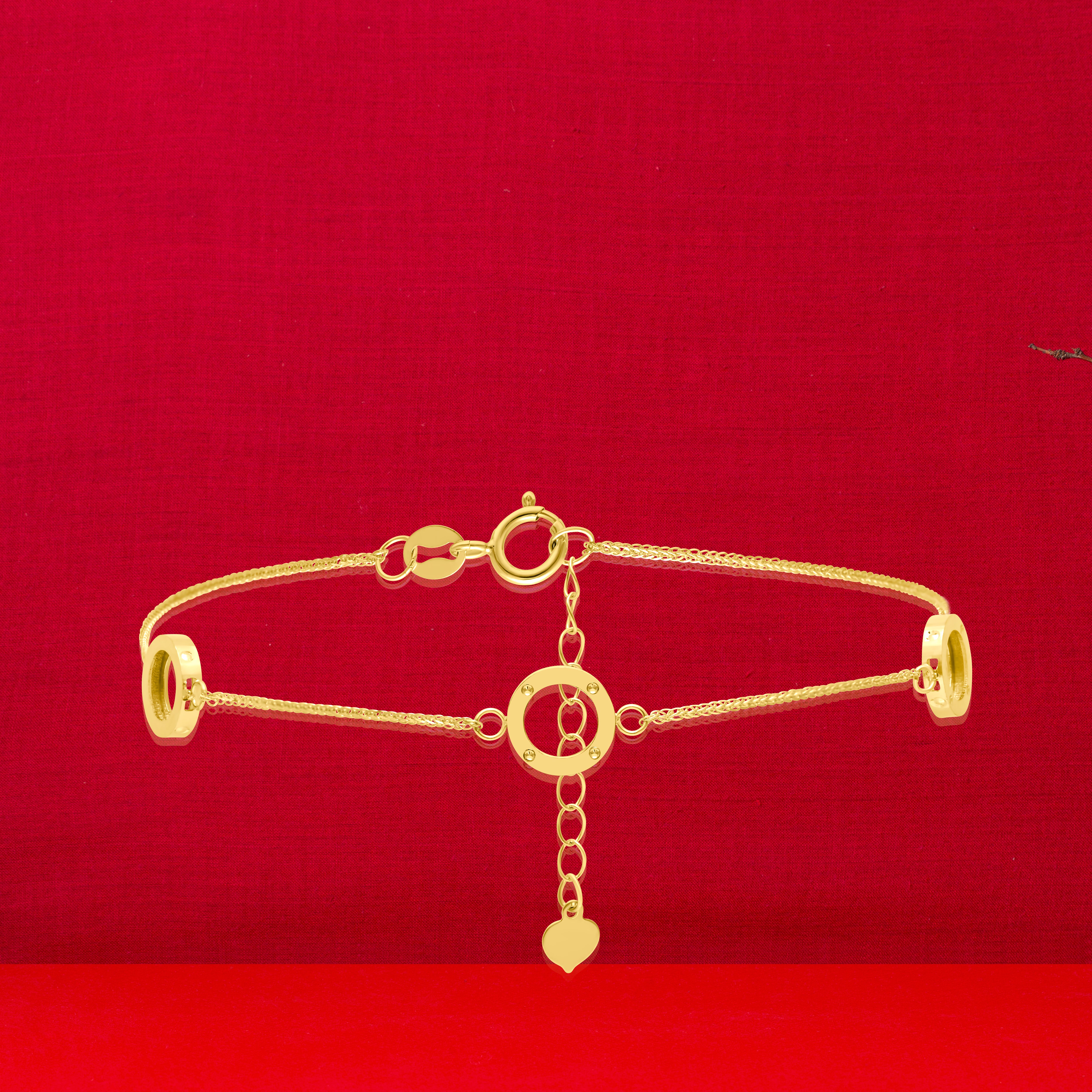 18K Pure Gold Round Bracelet
