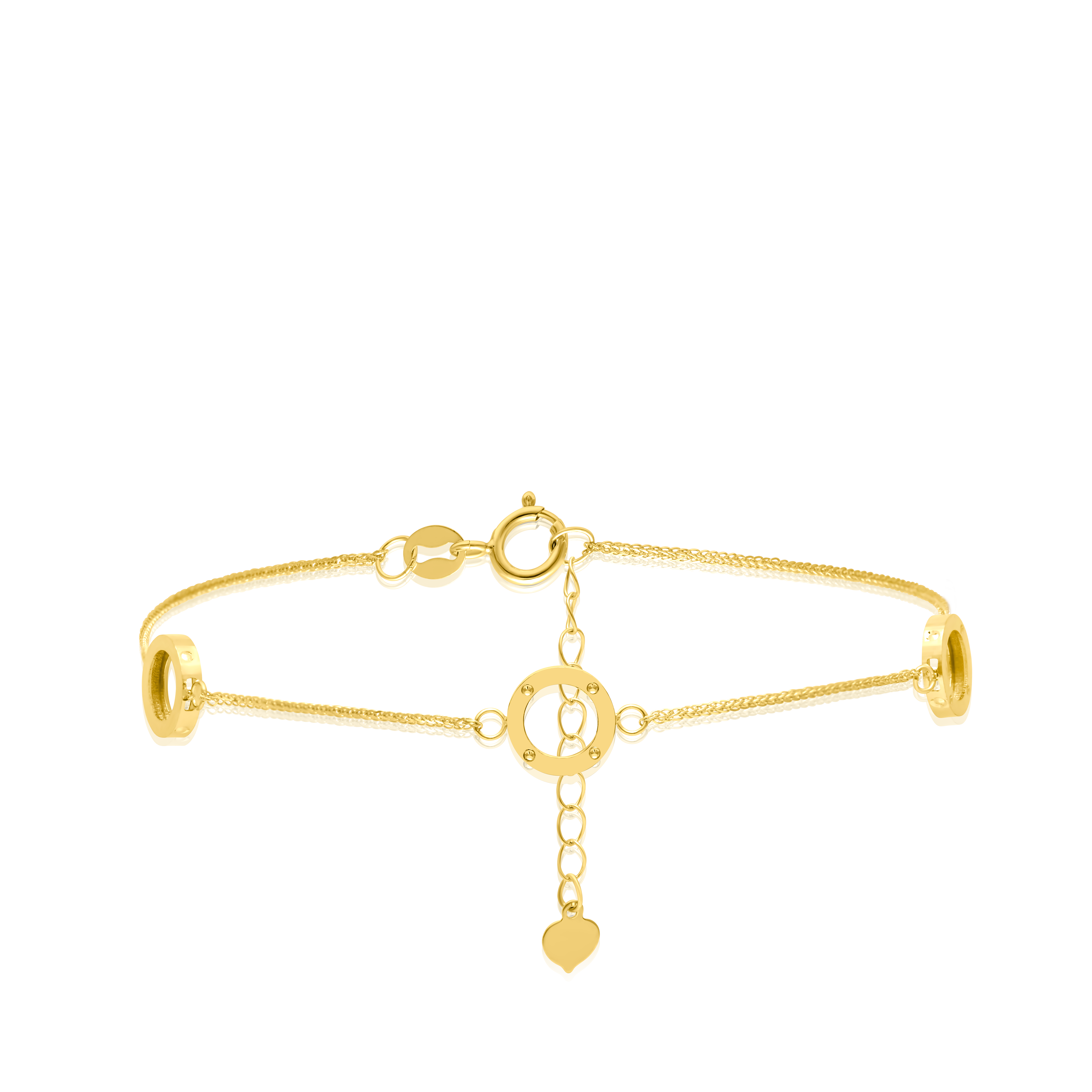 18K Pure Gold Round Bracelet
