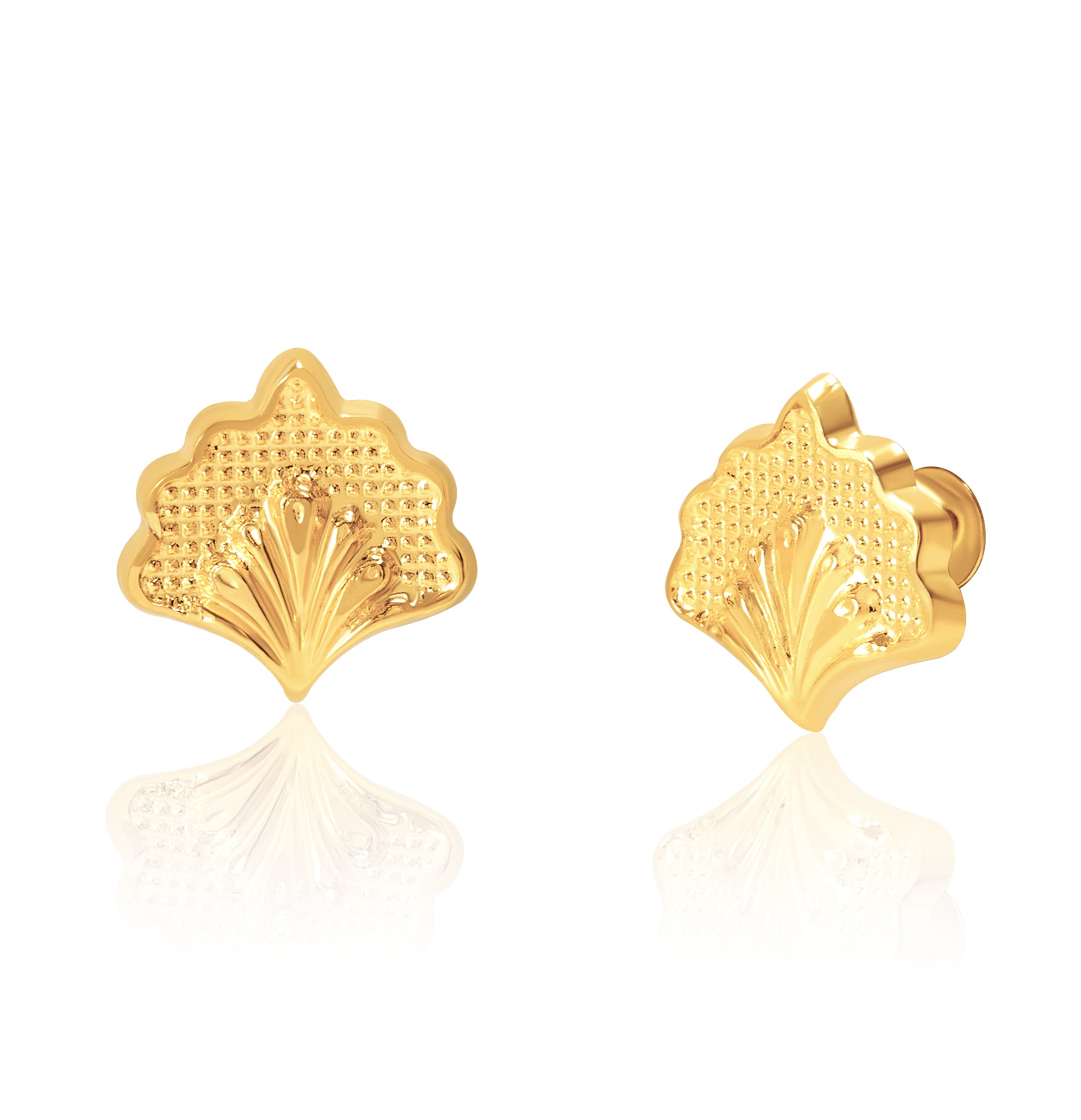 18K Pure Gold Tree Screw Earring Set Talagold