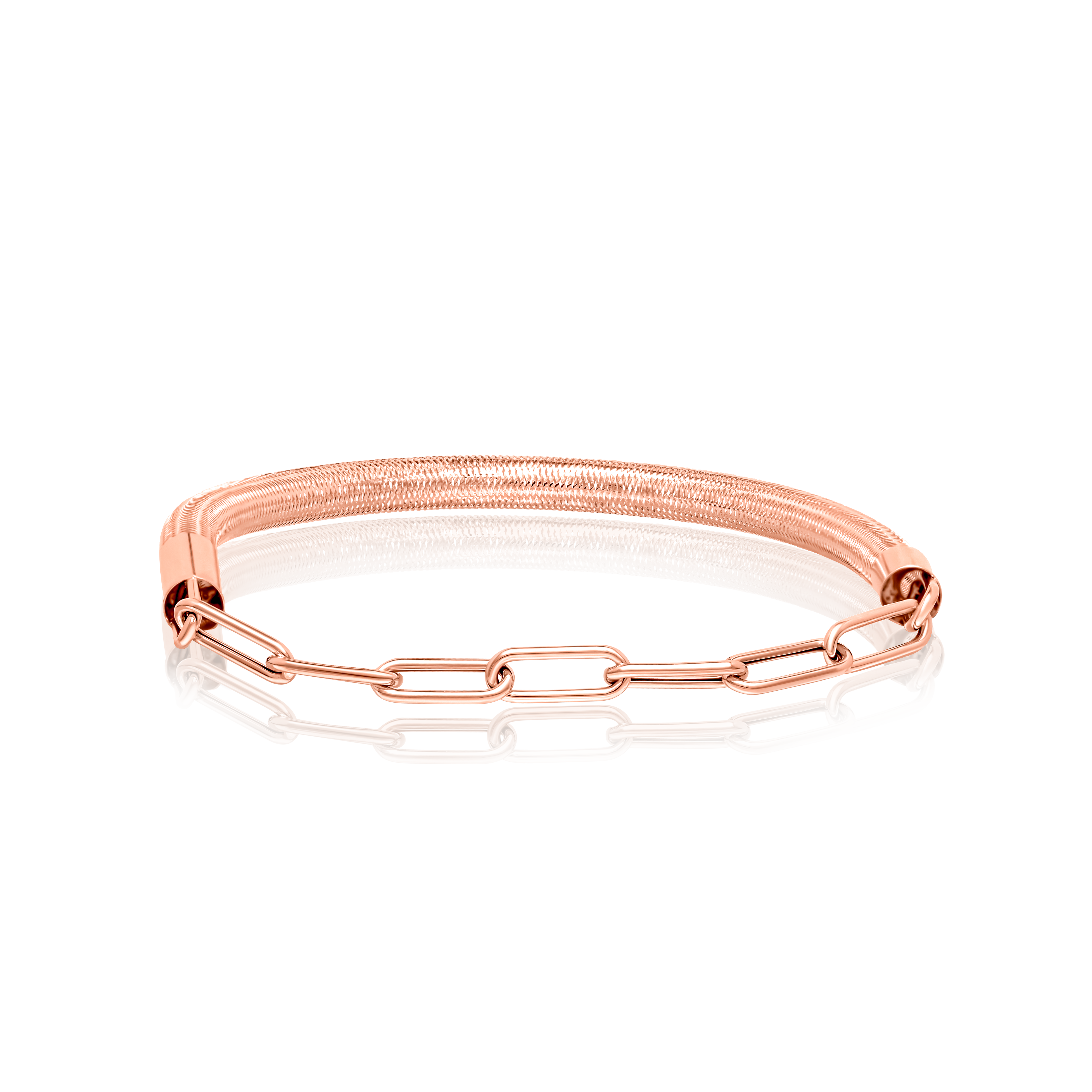 18K Pure Gold 3 Color Elastic Bangle Set