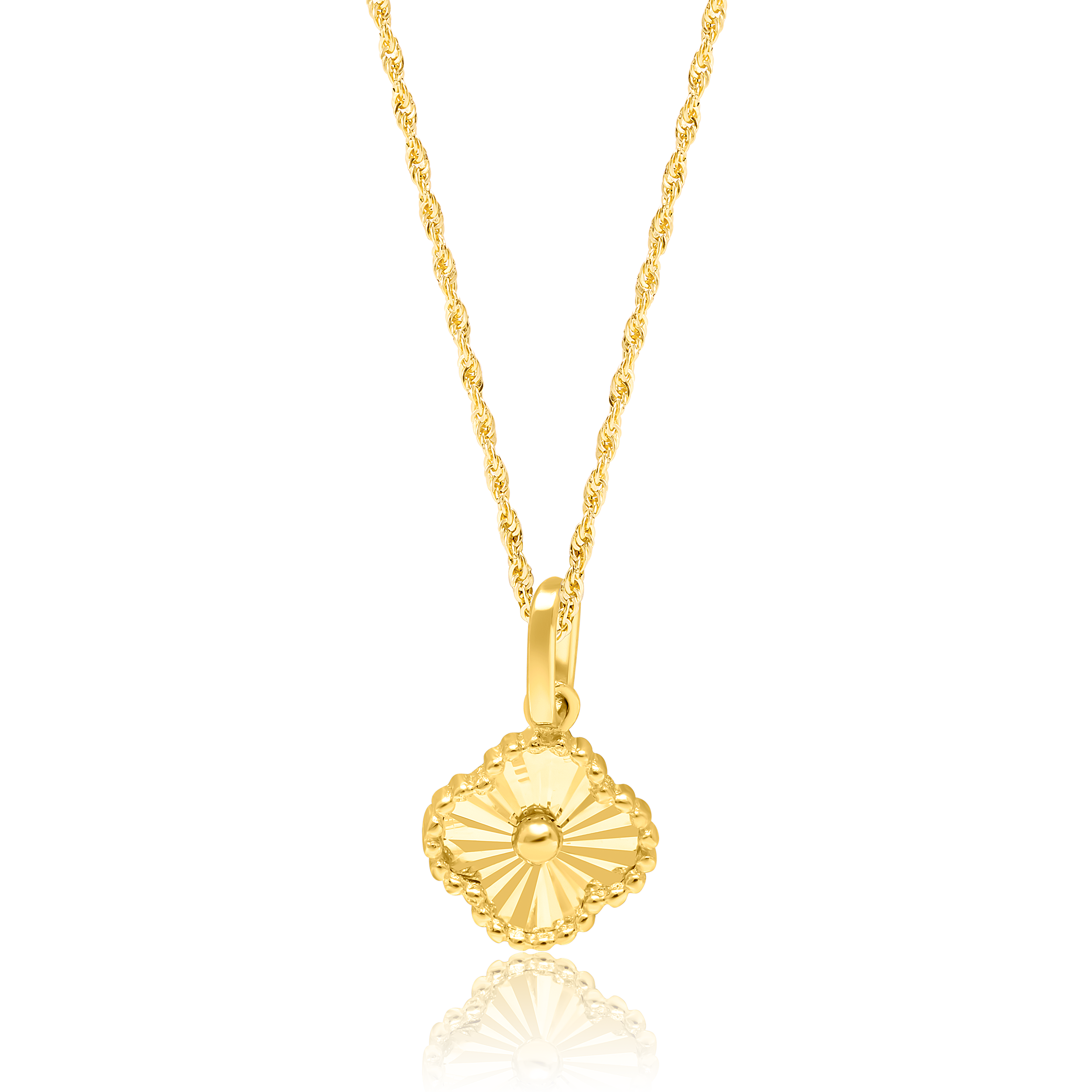 18K Pure Gold Flower Jewelry Set Talagold