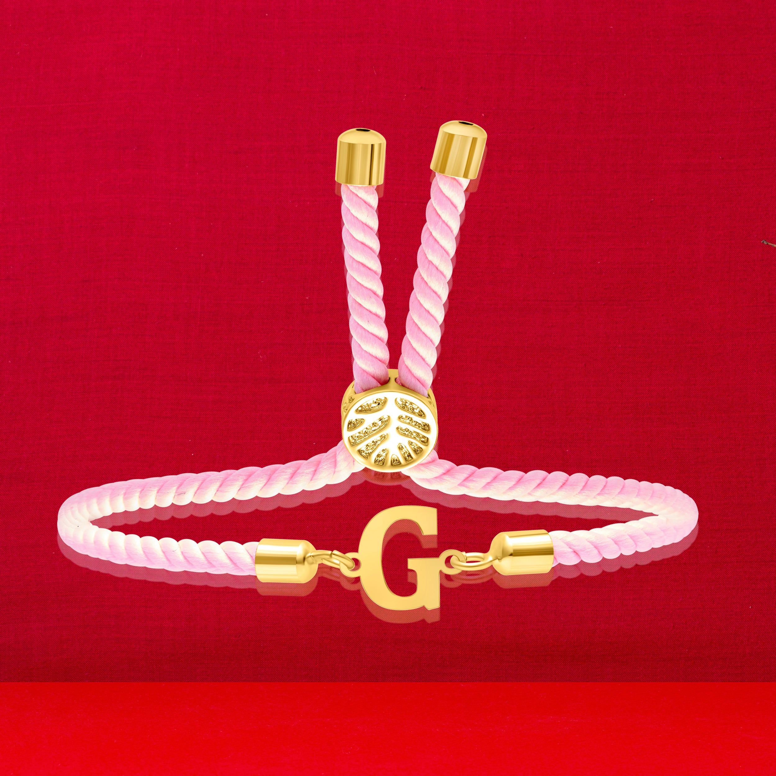 18K Pure Gold Thread Adjustable Letter G Bracelet