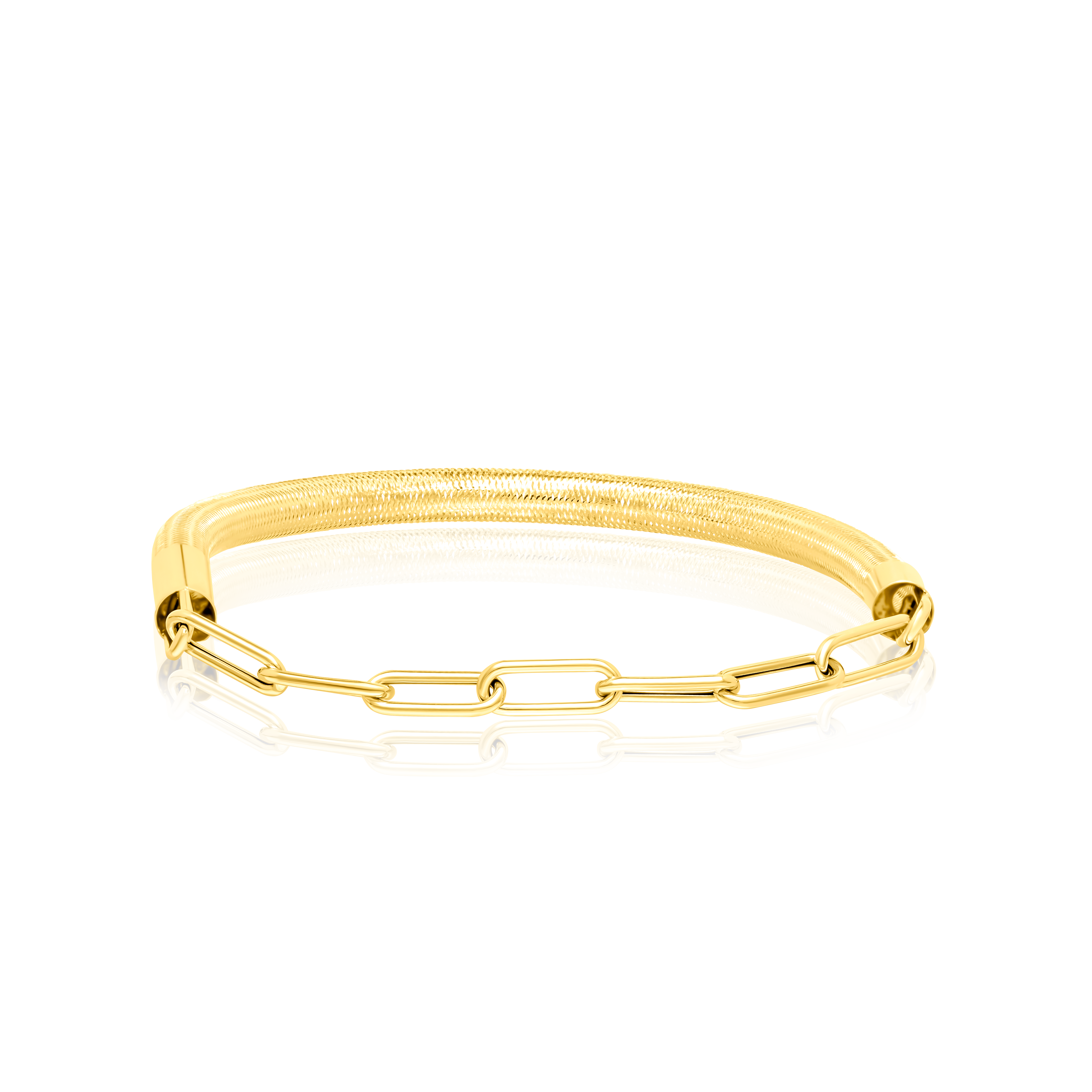 18K Pure Gold 3 Color Elastic Bangle Set