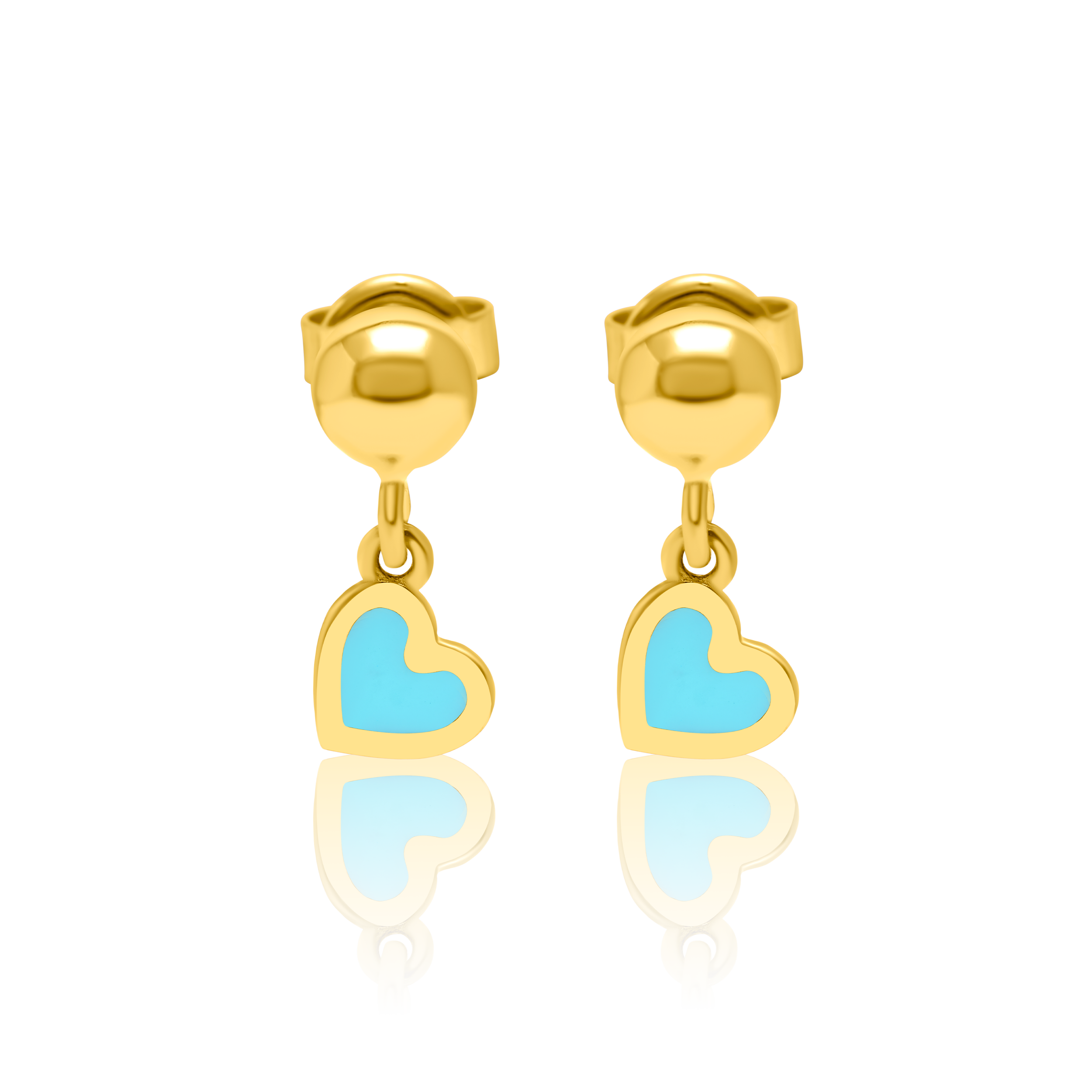 21K Pure Gold Skyblue Hearts Jewelry Set Talagold