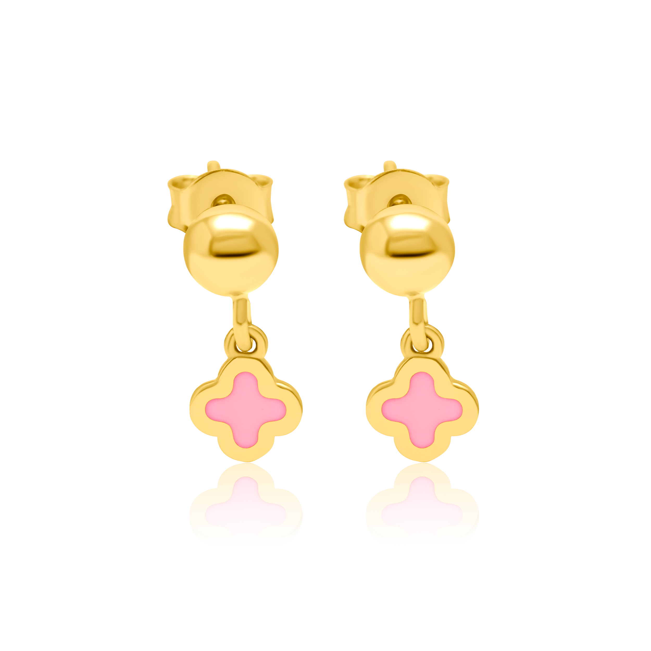 21K Pure Gold Pink Flower Jewelry Set Talagold