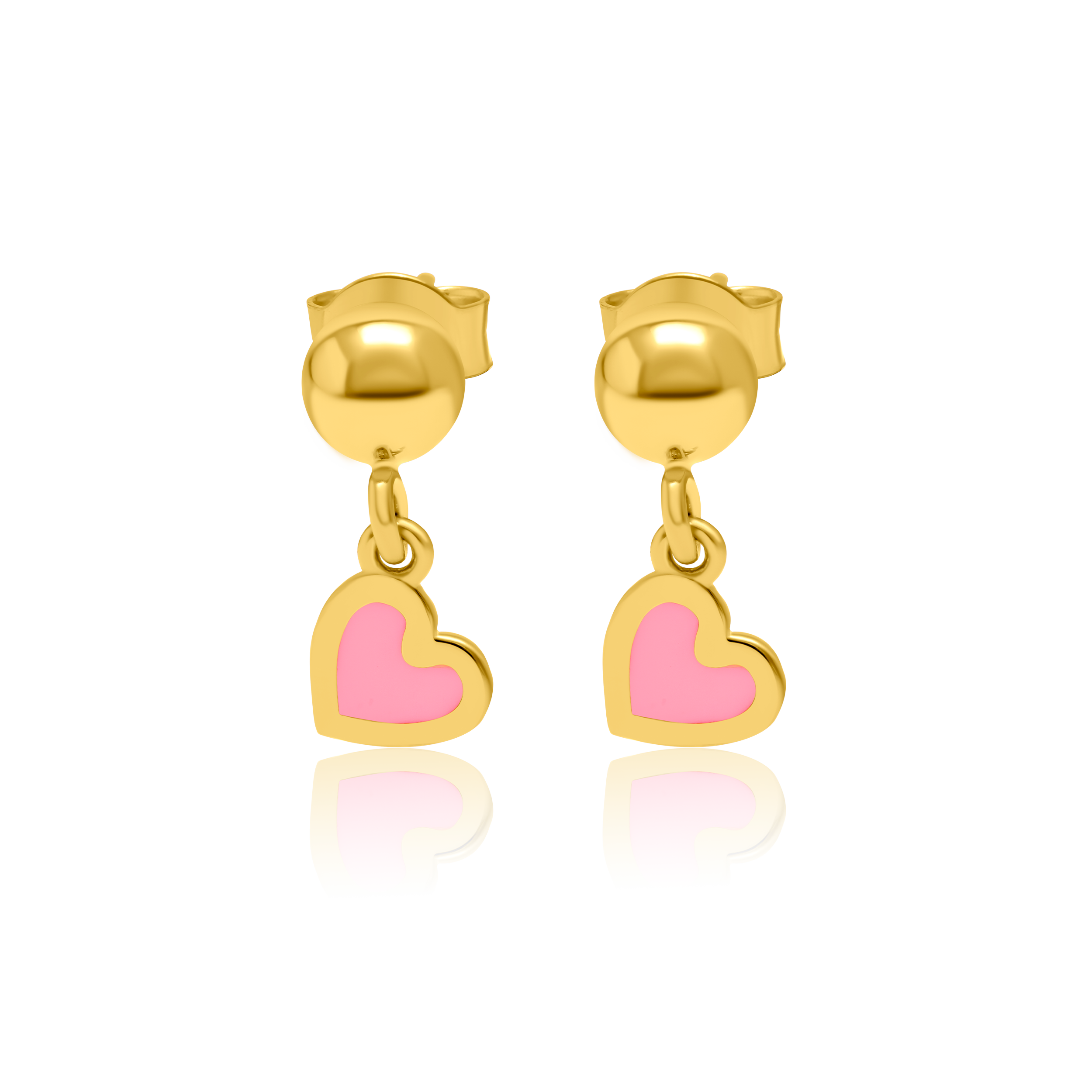 21K Pure Gold Pink Heart Jewelry Set Talagold