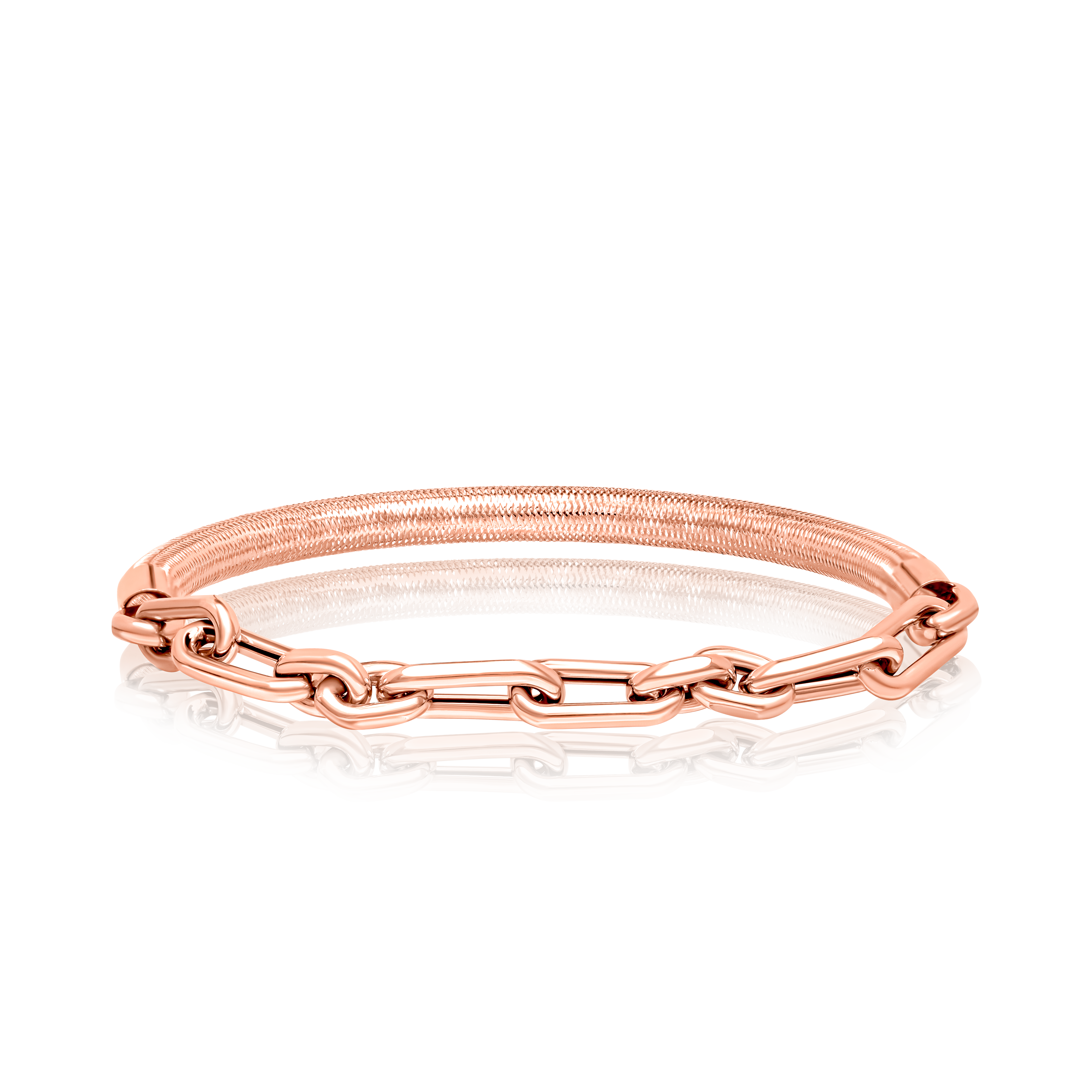 18K Pure Gold 3 Color Elastic Bangle Set