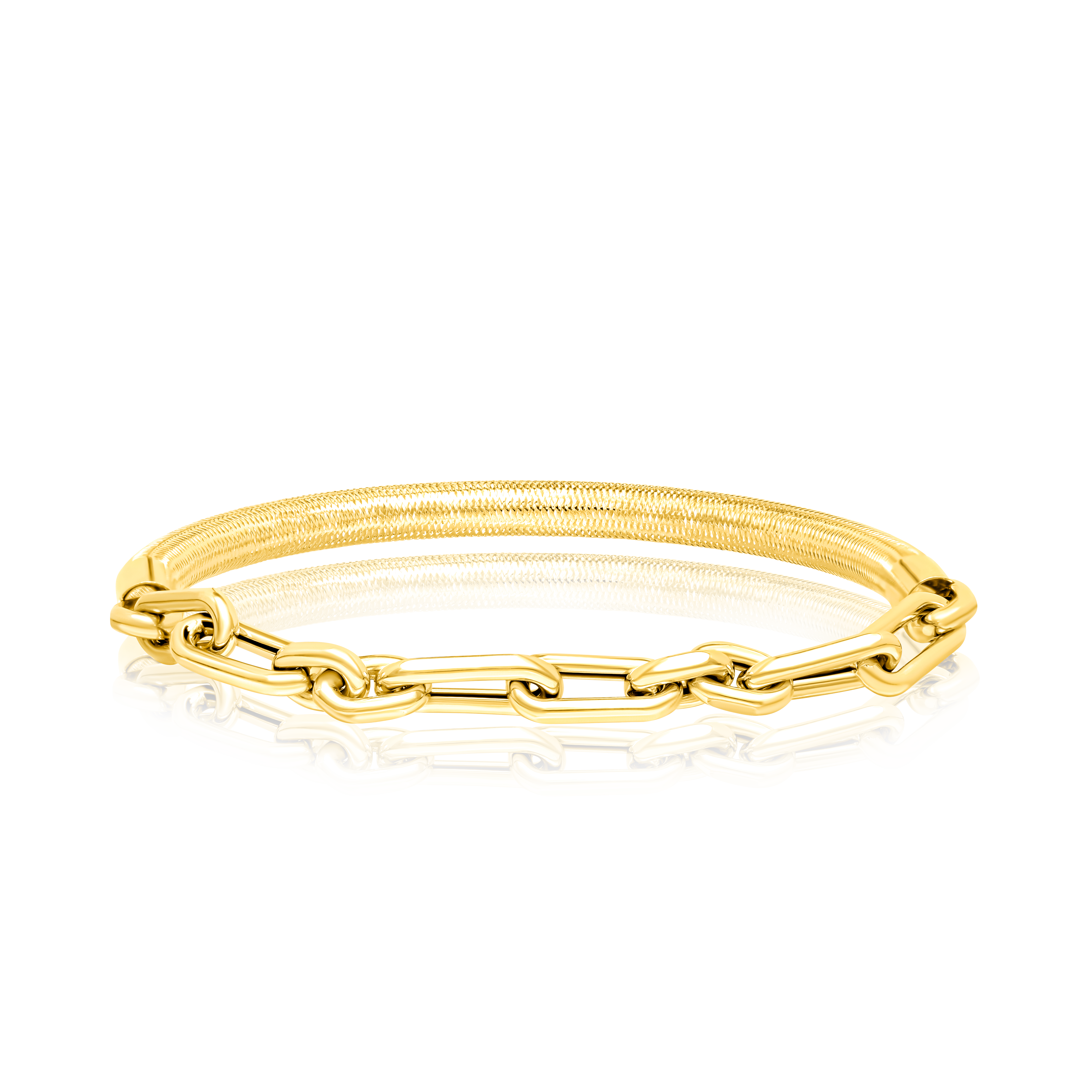 18K Pure Gold 3 Color Elastic Bangle Set